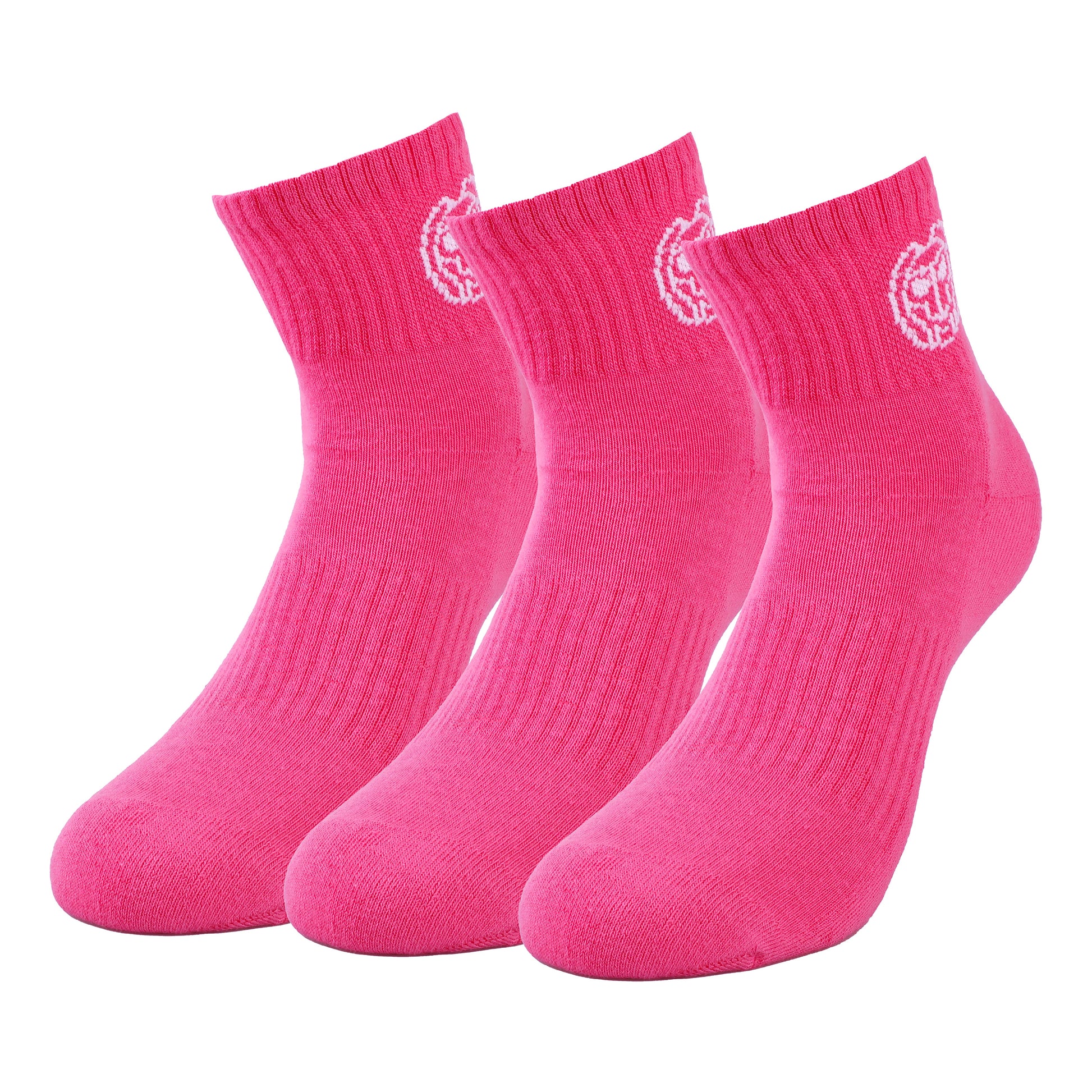 BIDI BADU Gila Ankle Tech Sportsokken Verpakking 3 stuks Unisex - pink, wit