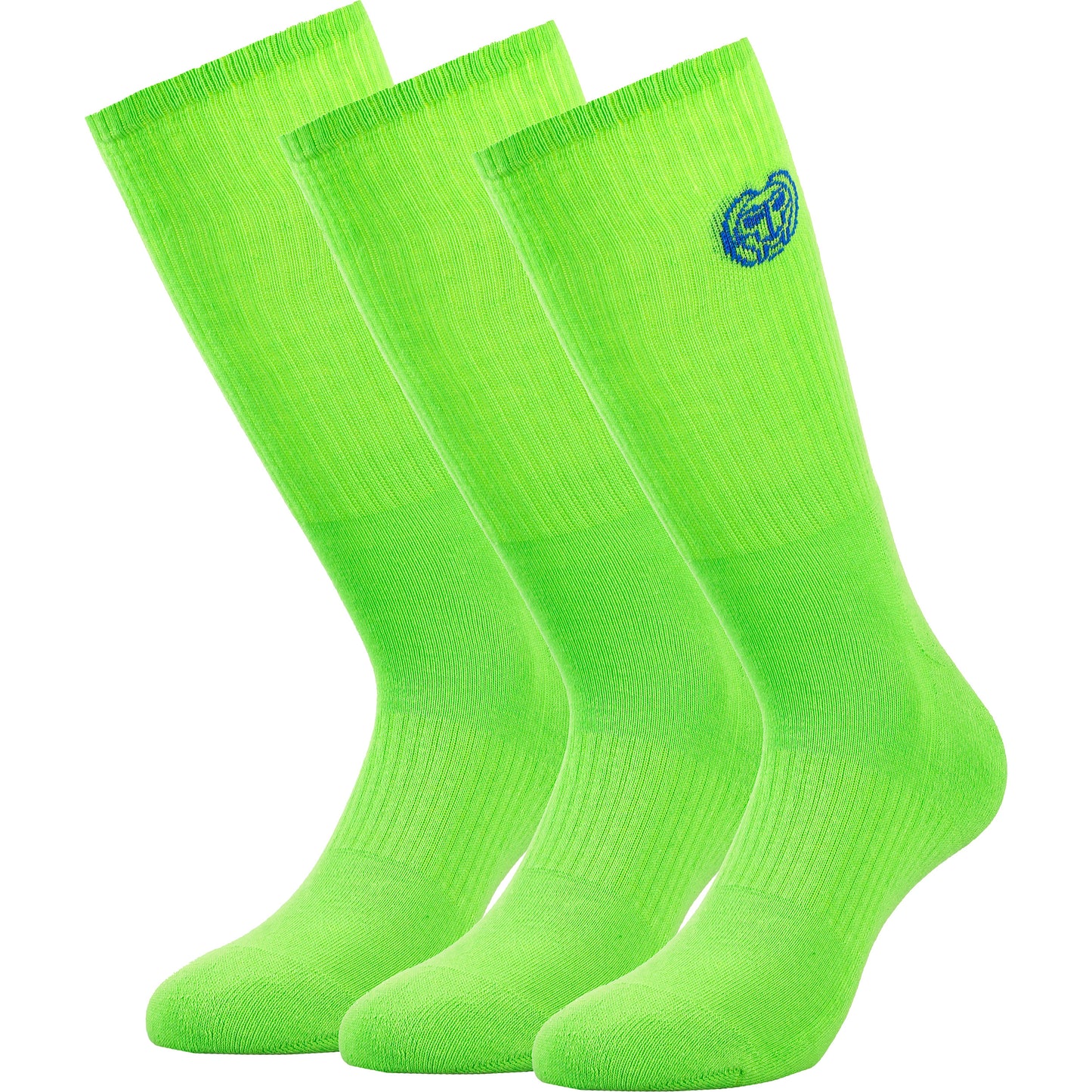 BIDI BADU Matayo Crew Tech Sportsokken Verpakking 3 Stuks Heren-Neongroen,Blauw