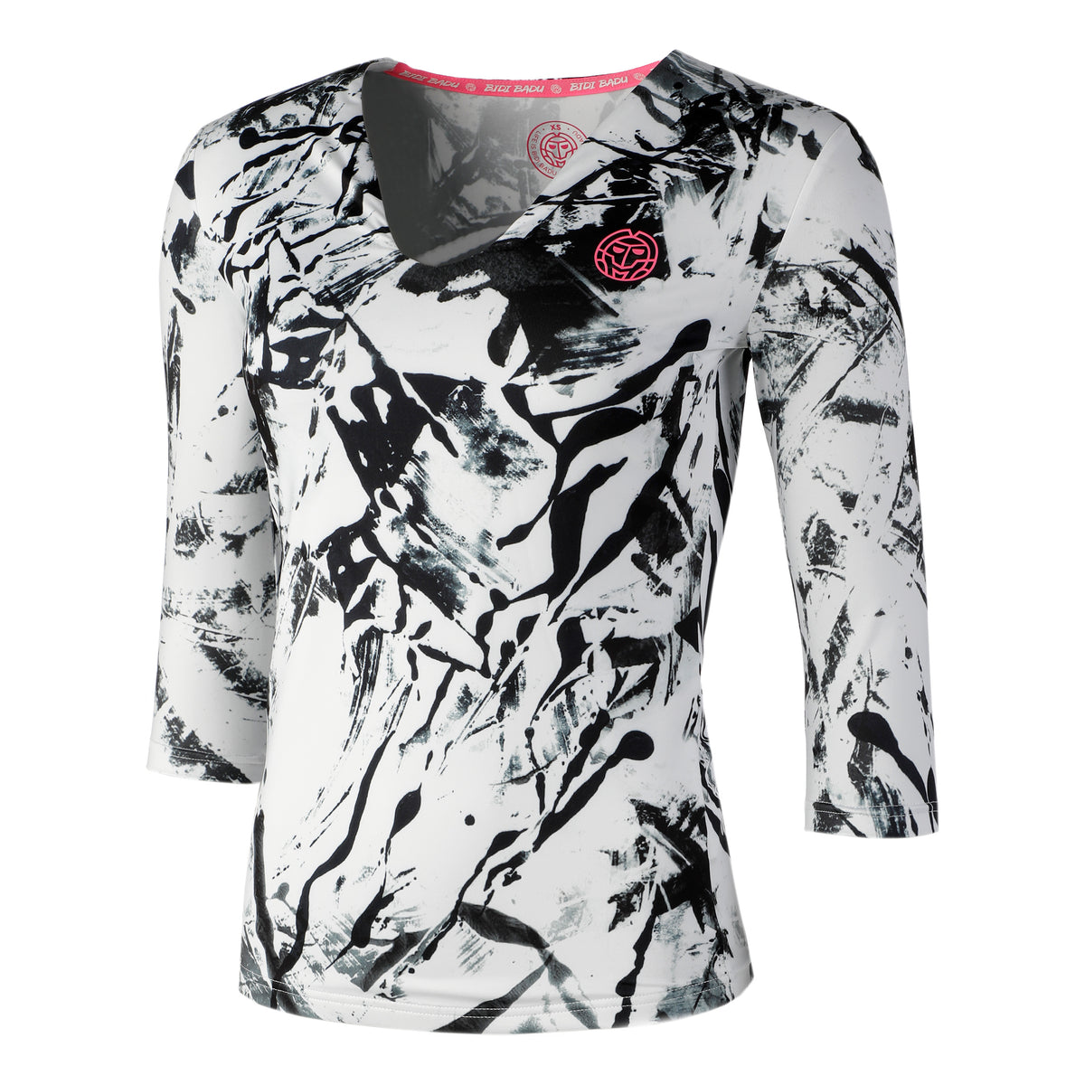 BIDI BADU Ariana Tech V-Neck Longsleeve Dames - zwart, wit