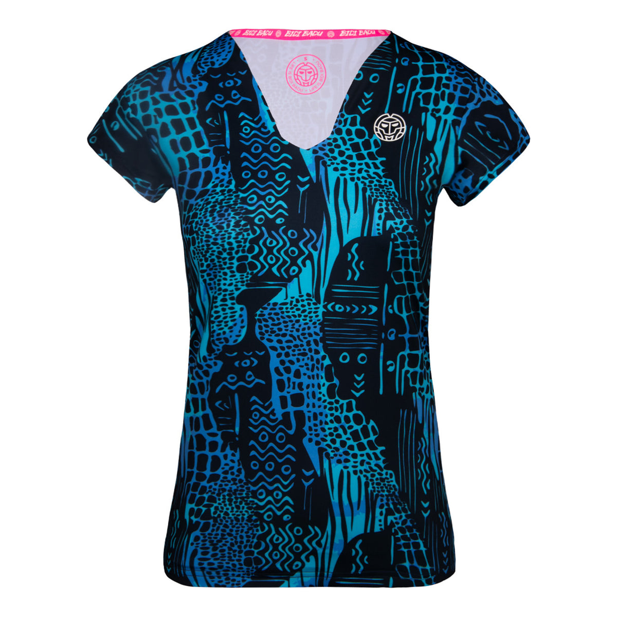 BIDI BADU Bella 2.0 Tech V-Neck T-shirt Dames-Blauw