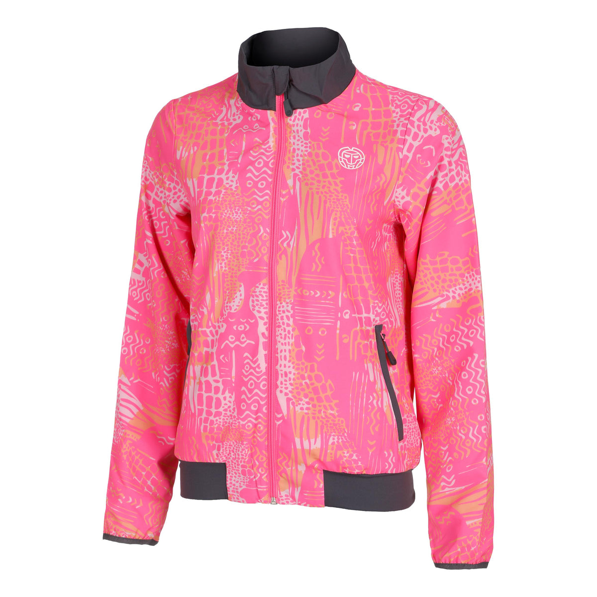 BIDI BADU Gene Tech Trainingsjack Dames - grijs, pink
