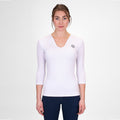 Crew V-Neck Longsleeve Dames-Wit