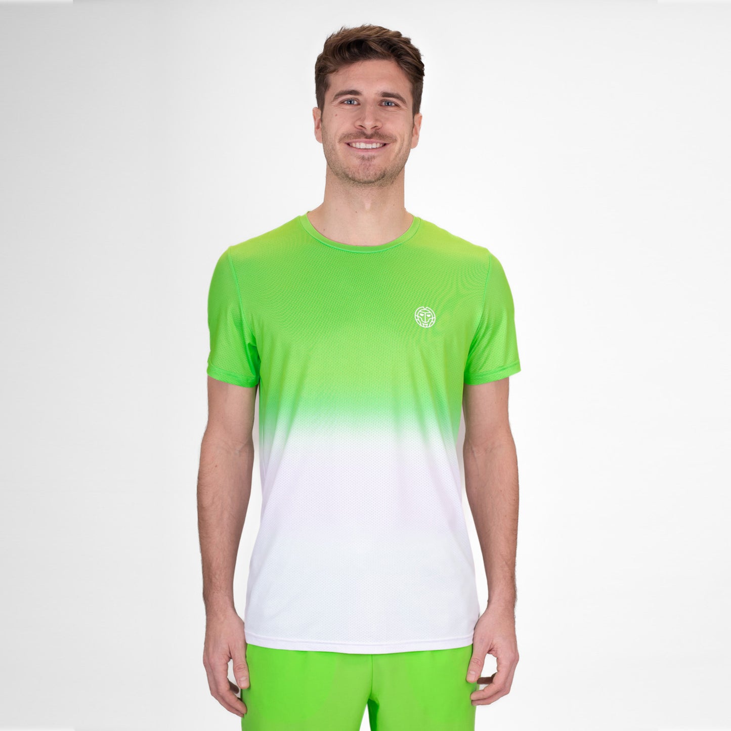 BIDI BADU Crew Gradiant T-shirt Heren-Neongroen,Wit