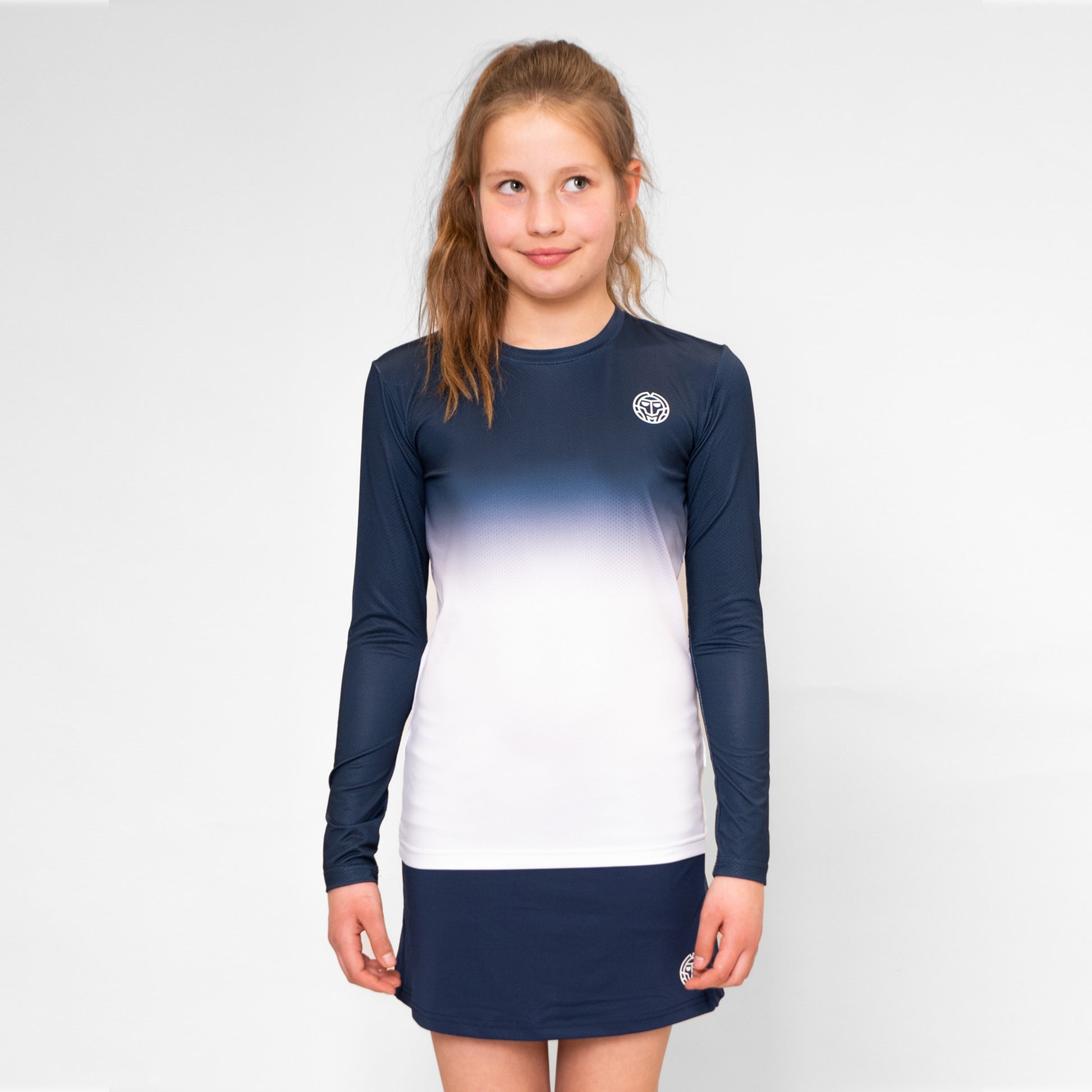 BIDI BADU Crew Gradiant Longsleeve Meisjes-Donkerblauw,Wit