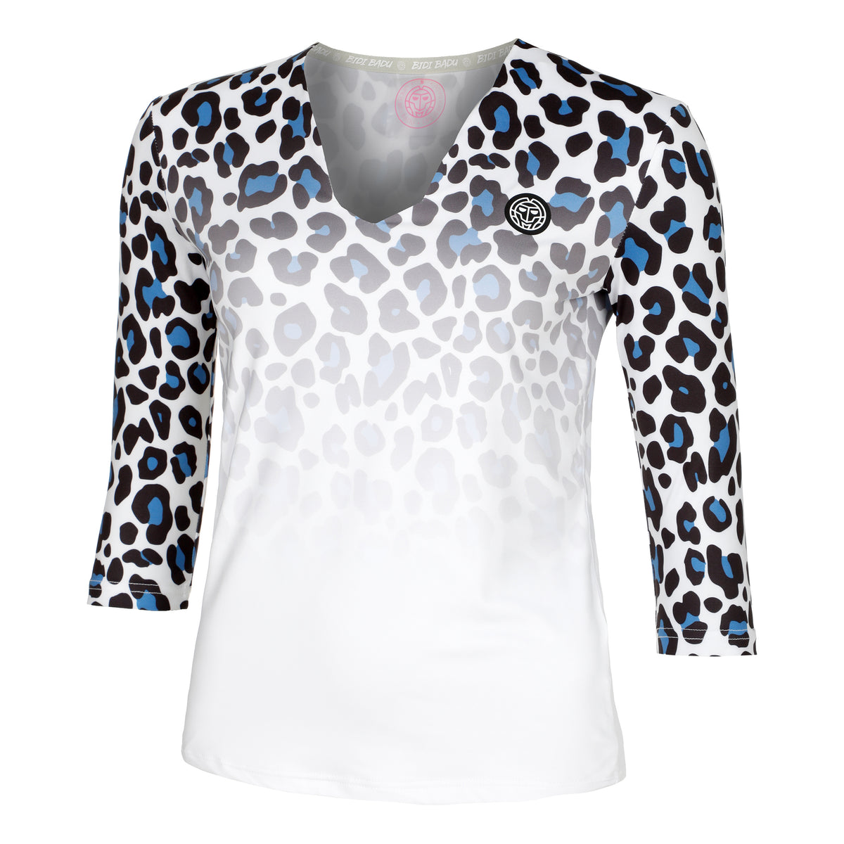 BIDI BADU Leoparty Styles V-Neck Longsleeve Dames - wit, zwart