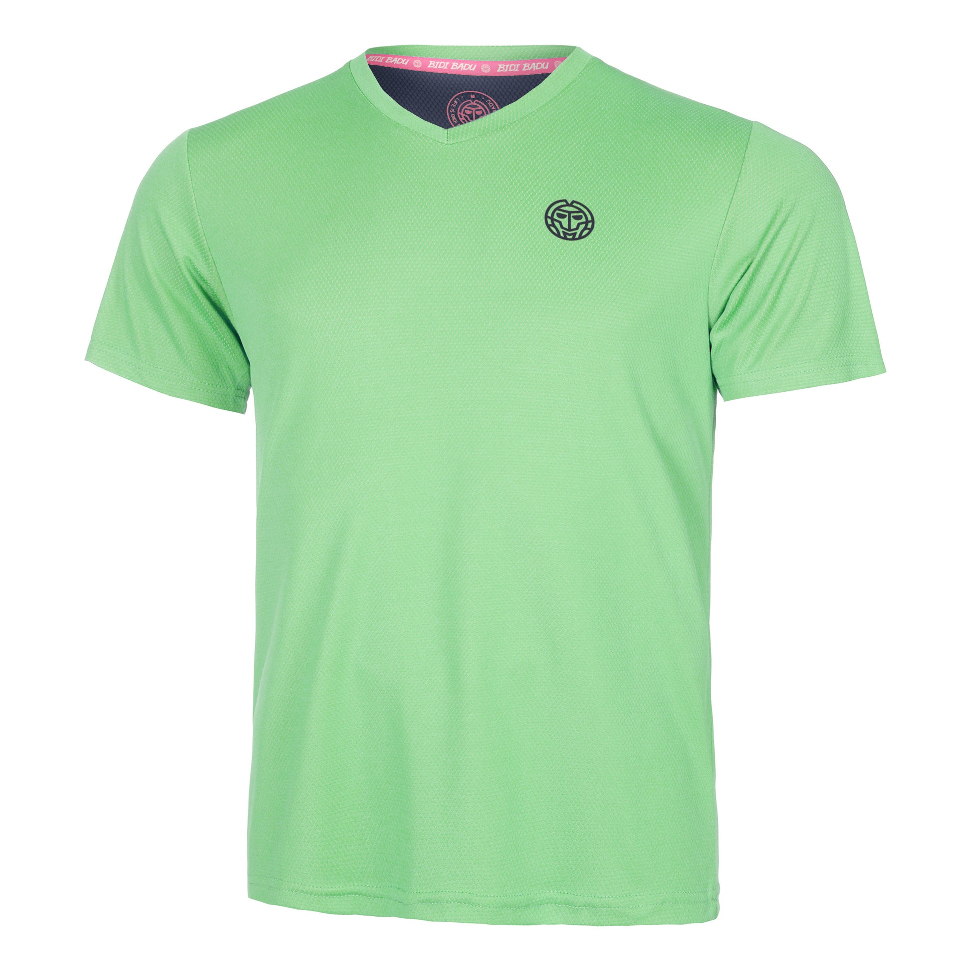 BIDI BADU Crew Inside Out V-Neck T-shirt Heren-Neongroen,Donkerblauw