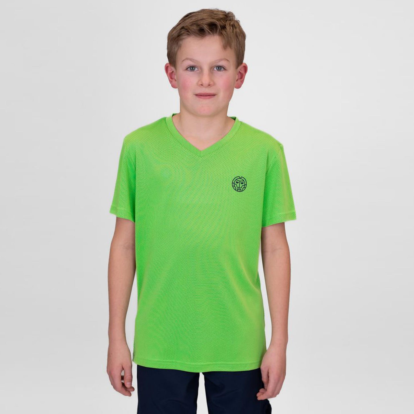 BIDI BADU Crew Inside Out V-Neck T-shirt Jongens-Neongroen,Donkerblauw