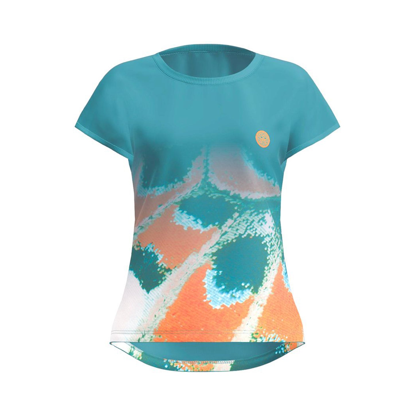 BIDI BADU Melbourne 2025 T-shirt Meisjes-Petrolblauw,Oranje