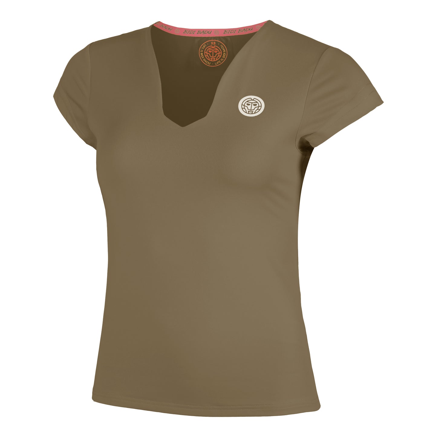 BIDI BADU Spectrum V-Neck T-shirt Dames-Bruin
