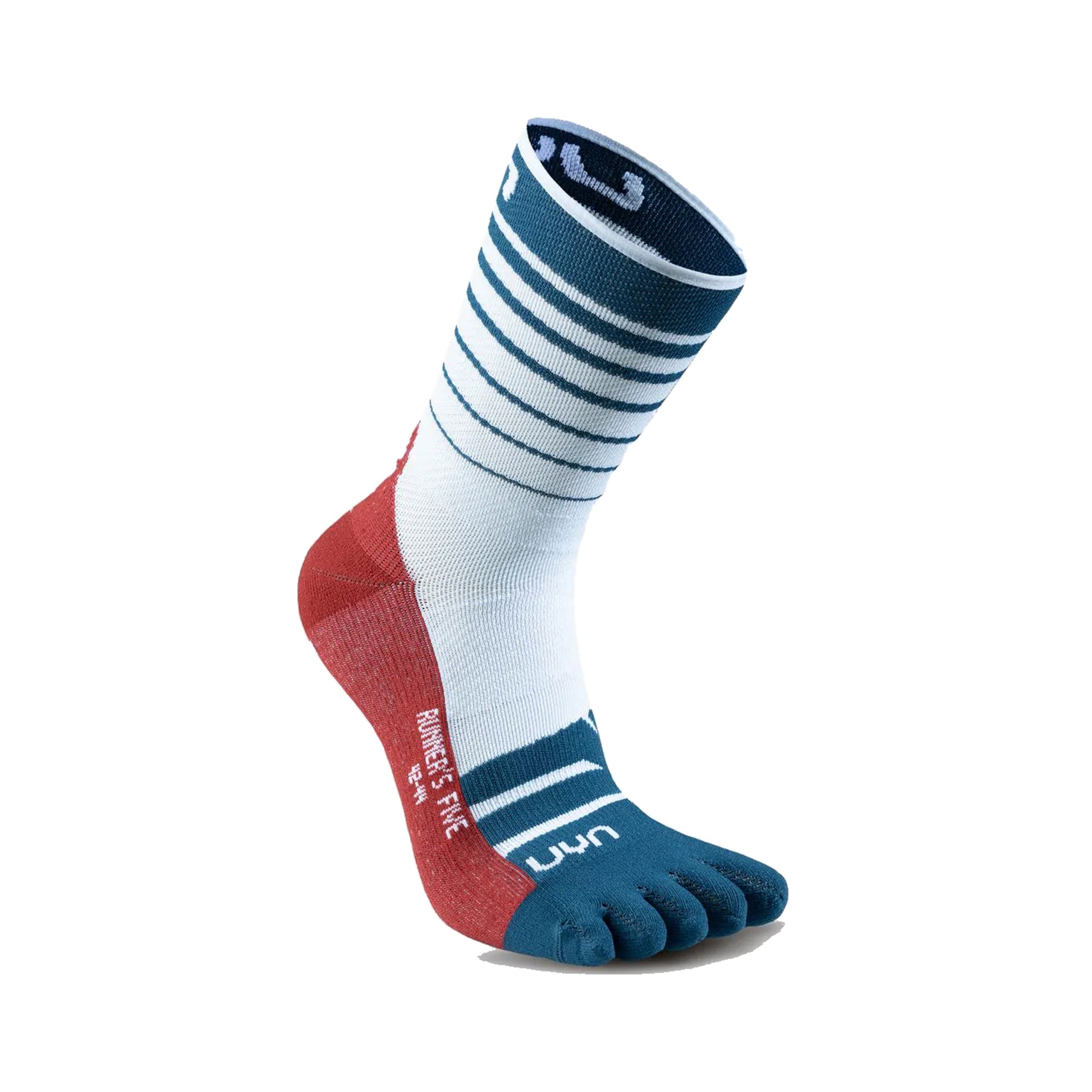 UYN Runner's Five Hardloopsokken Heren-Wit,Blauw