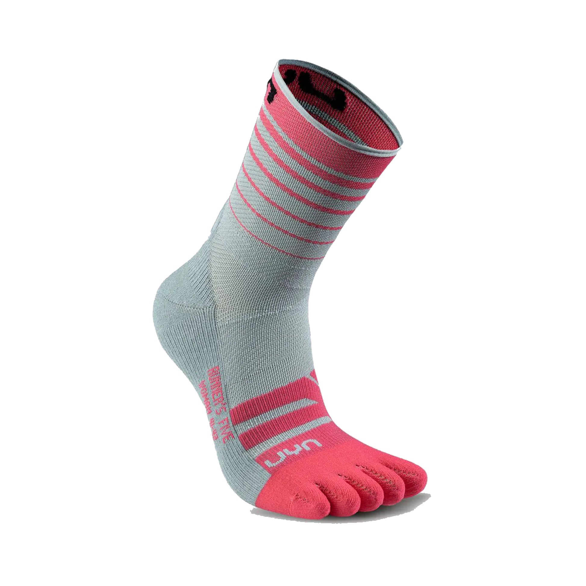 UYN Runner's Five Hardloopsokken Dames-Grijs,Pink
