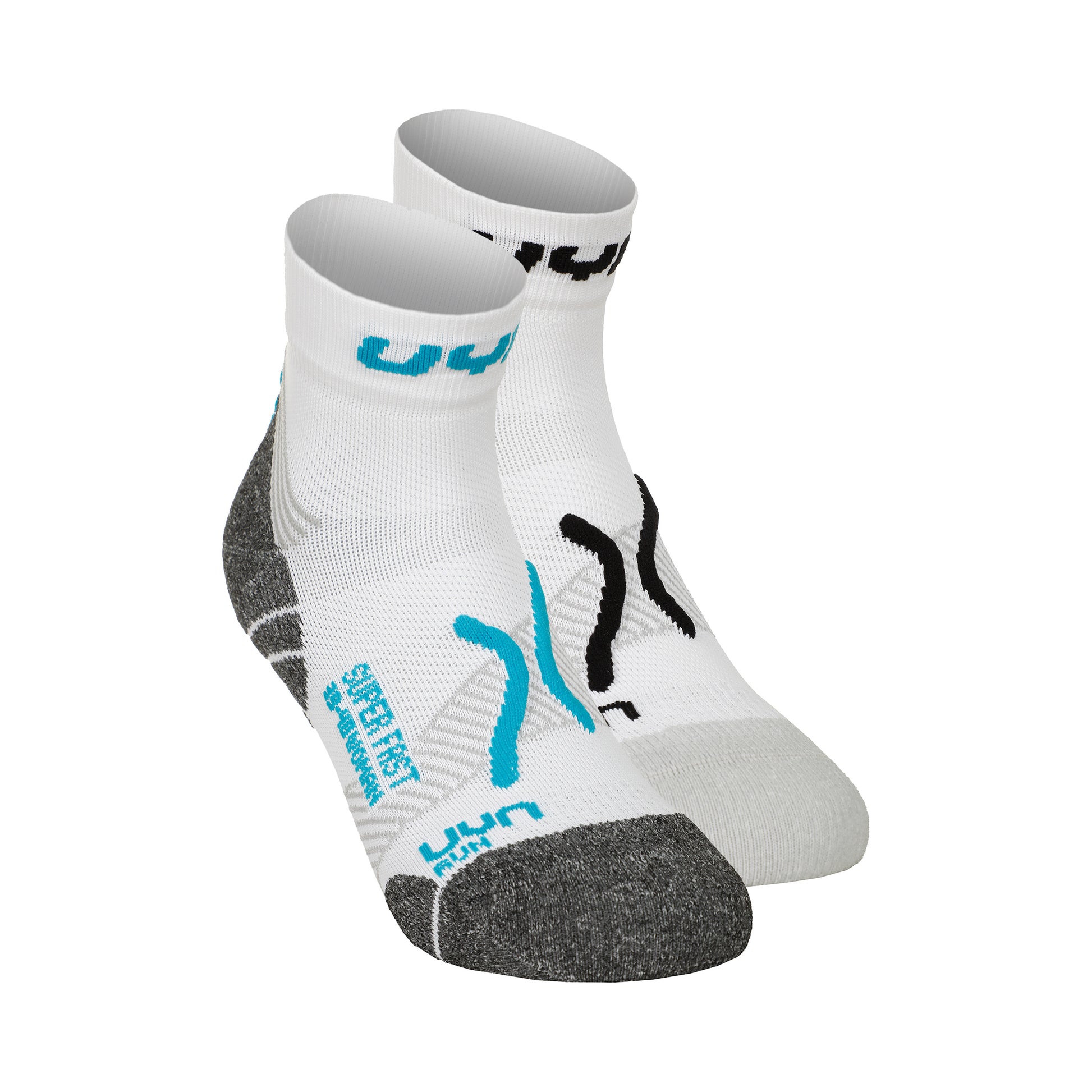 UYN Super Fast Hardloopsokken Verpakking 2 Stuks Dames-Wit,Turkoois