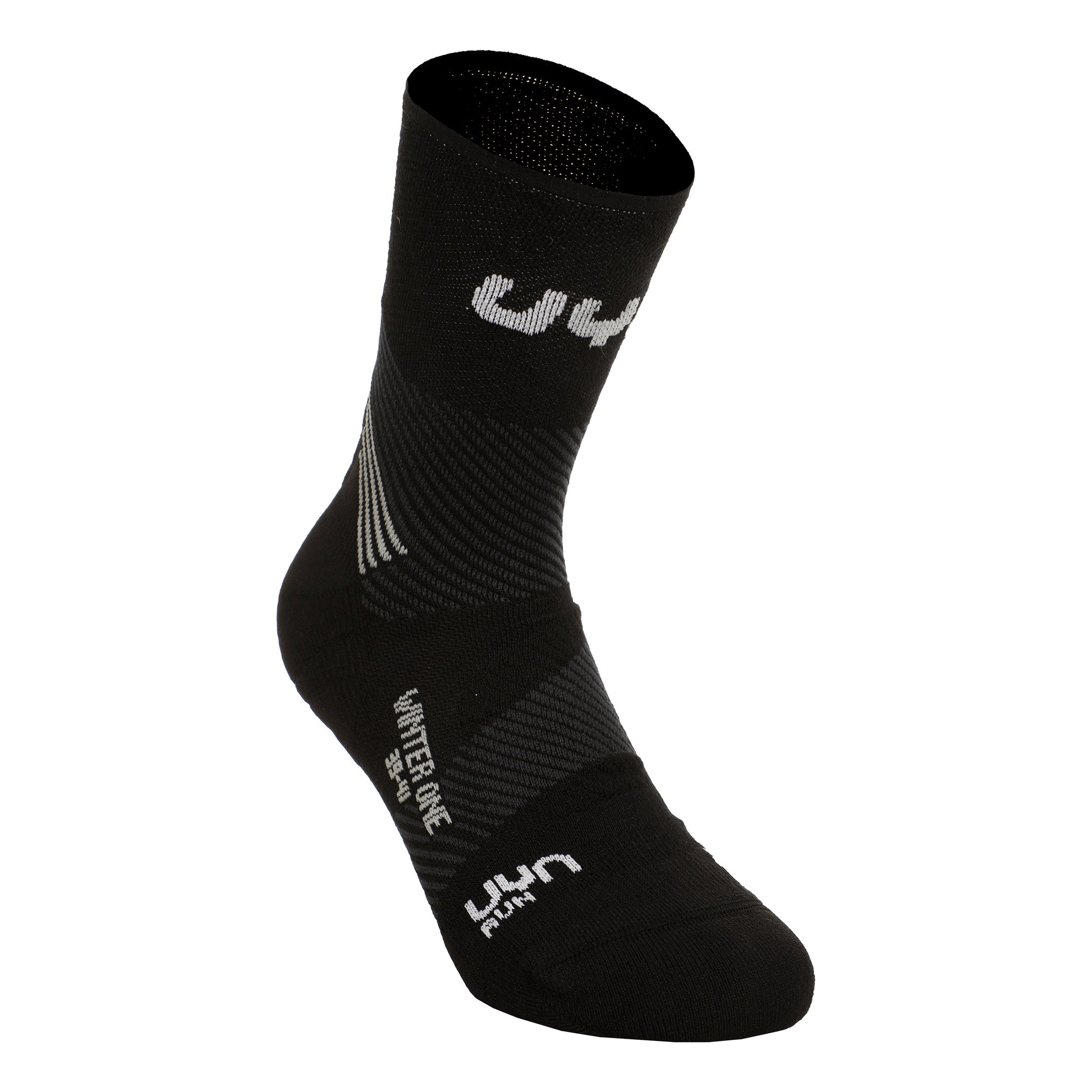 UYN Run Winter One Hardloopsokken Heren-Zwart,Wit