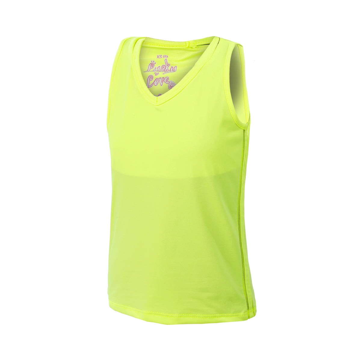 Lucky in Love V-Neck Cutout Tanktop Meisjes-Geel