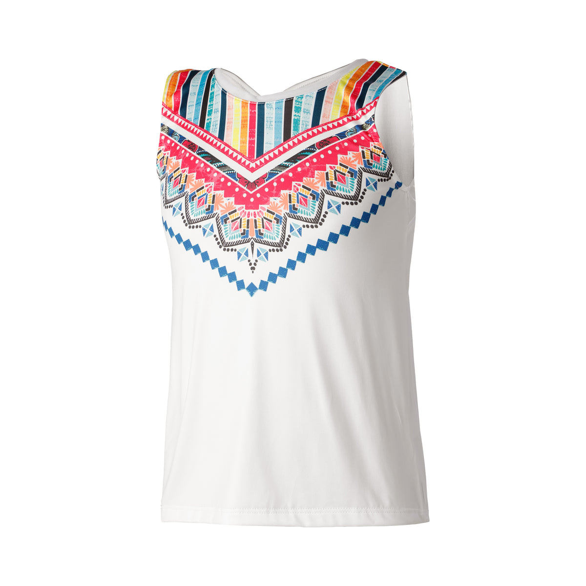 Lucky in Love Think Ink Tie Back Top Tanktop Meisjes - wit, veelkleurig