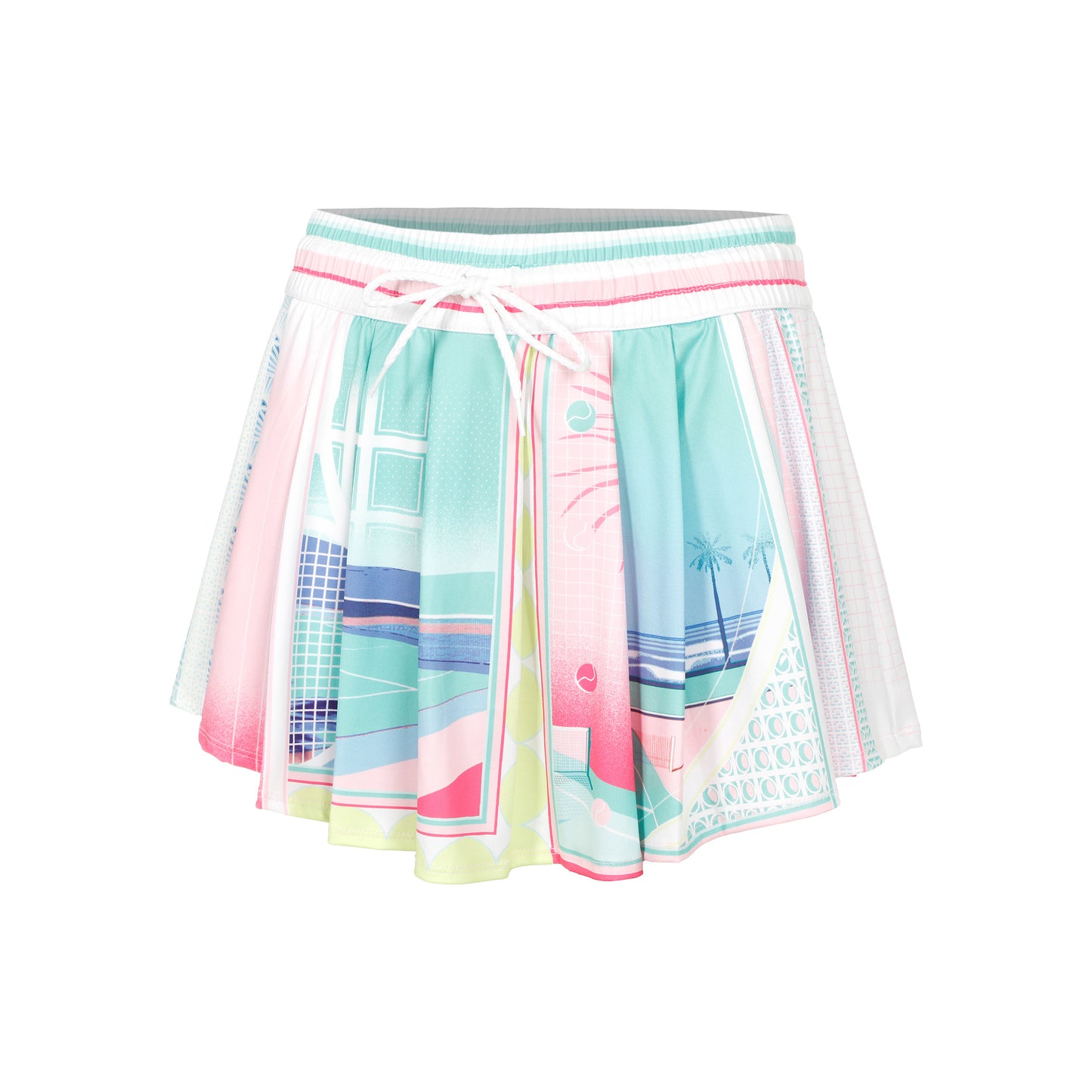 Lucky in Love High Waist Deco Love Rok Dames - wit, veelkleurig