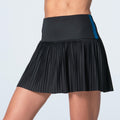 Racer Rib Pleated Rok Dames-Zwart