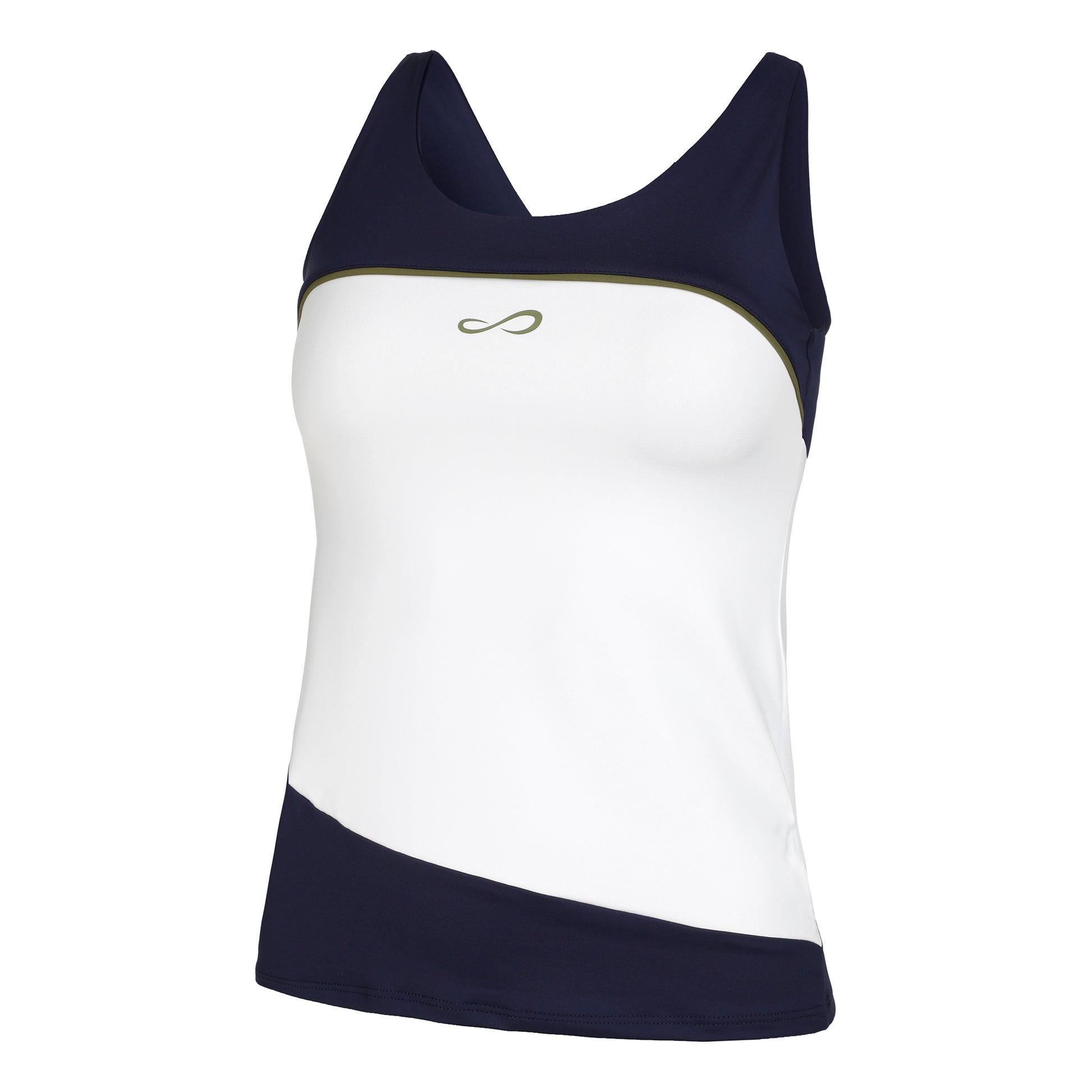Endless Curve Tanktop Dames - wit, donkerblauw