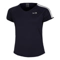 Mesh T-shirt Dames - donkerblauw, wit