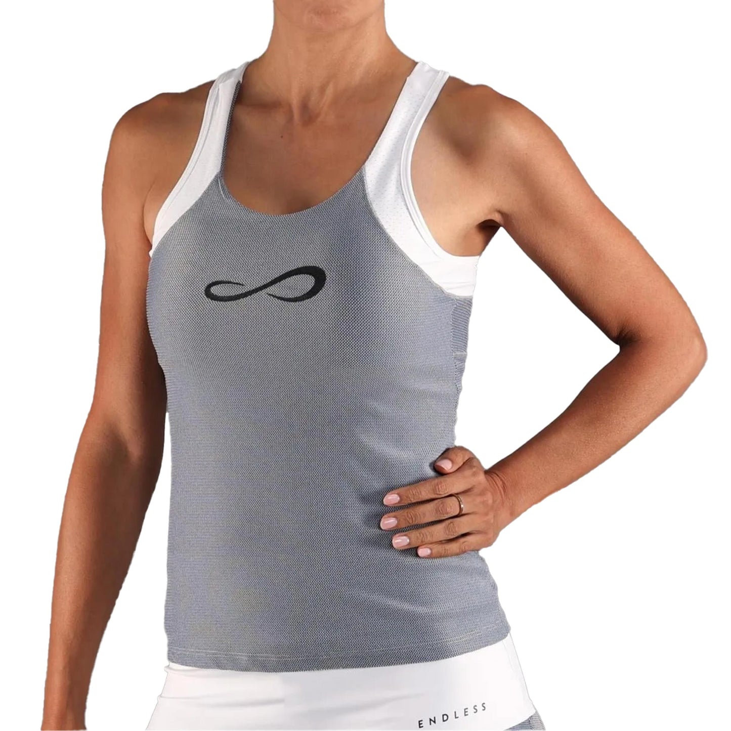 Endless Starlett Tanktop Dames - zilver, wit