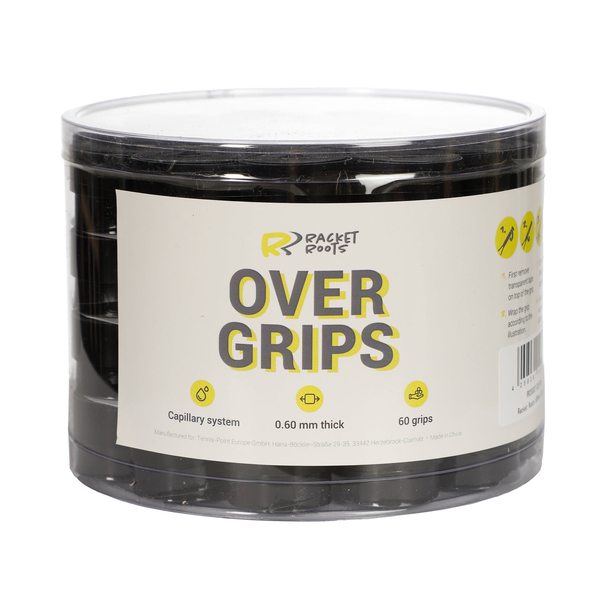 Racket Roots RR Grip Box 60 Stuks-Zwart