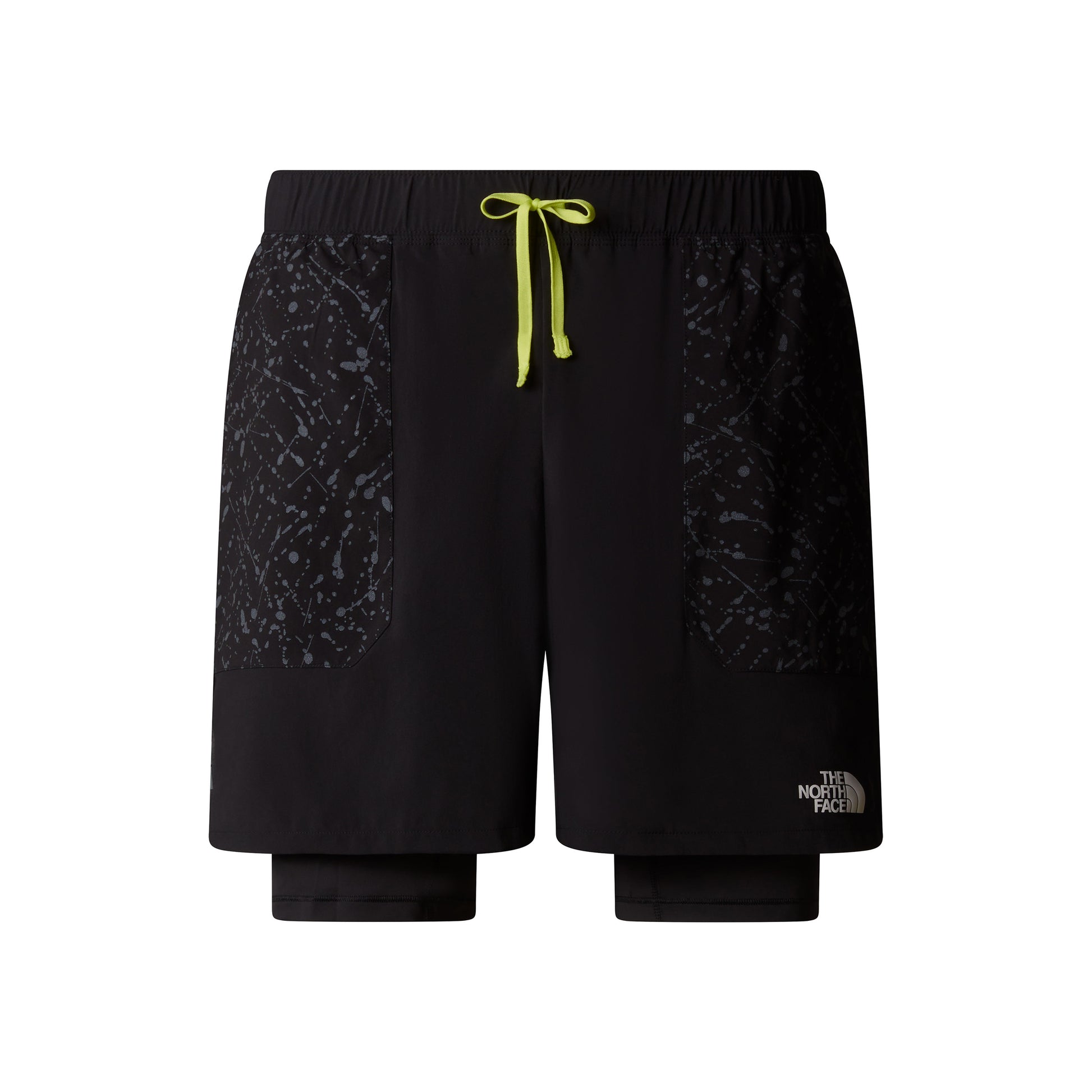 The North Face Sunriser 2in1 6in Hardloopshorts Heren-Zwart,Neongroen
