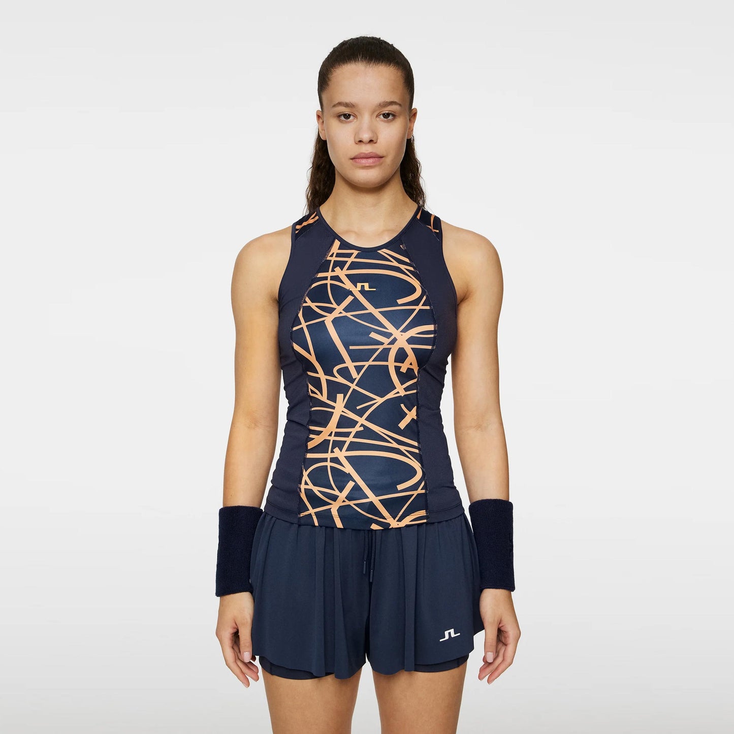 JLindeberg Miria Printed Tanktop Dames-Donkerblauw,Oranje