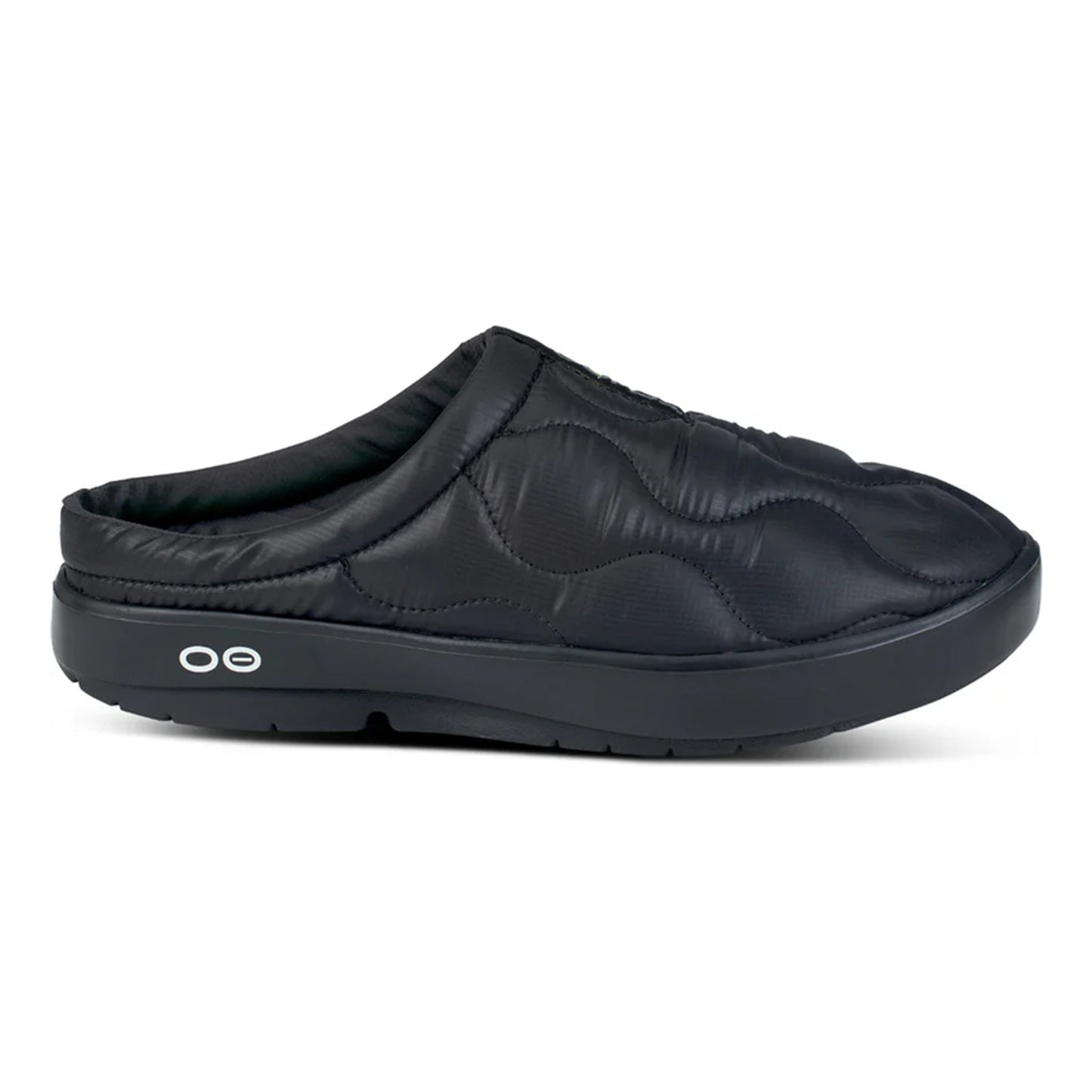 OOFOS Oocoozie Thermo Mule Herstelschoenen Unisex - zwart, neongroen