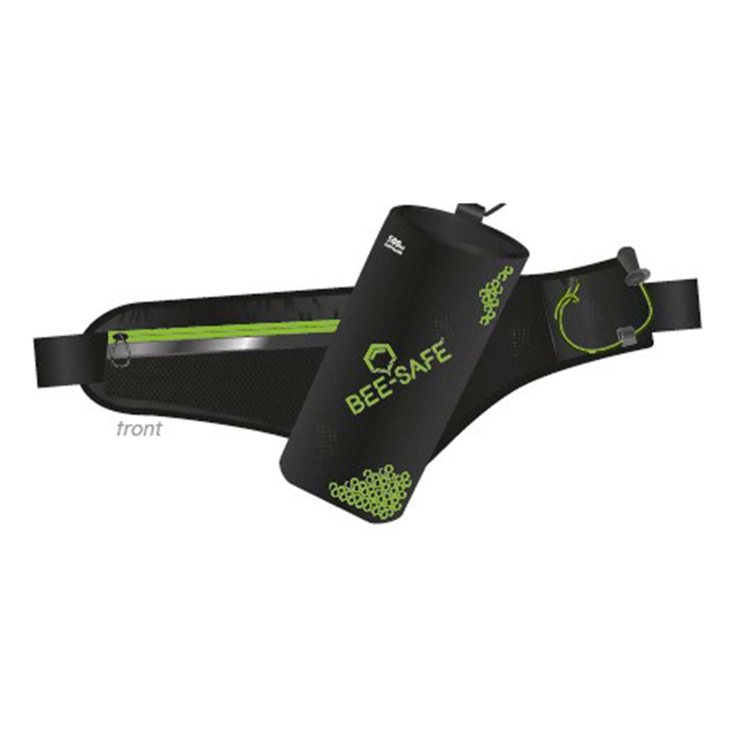 Bee-Safe (excl. 500ml) Hardloopgordel-Zwart,Limoen