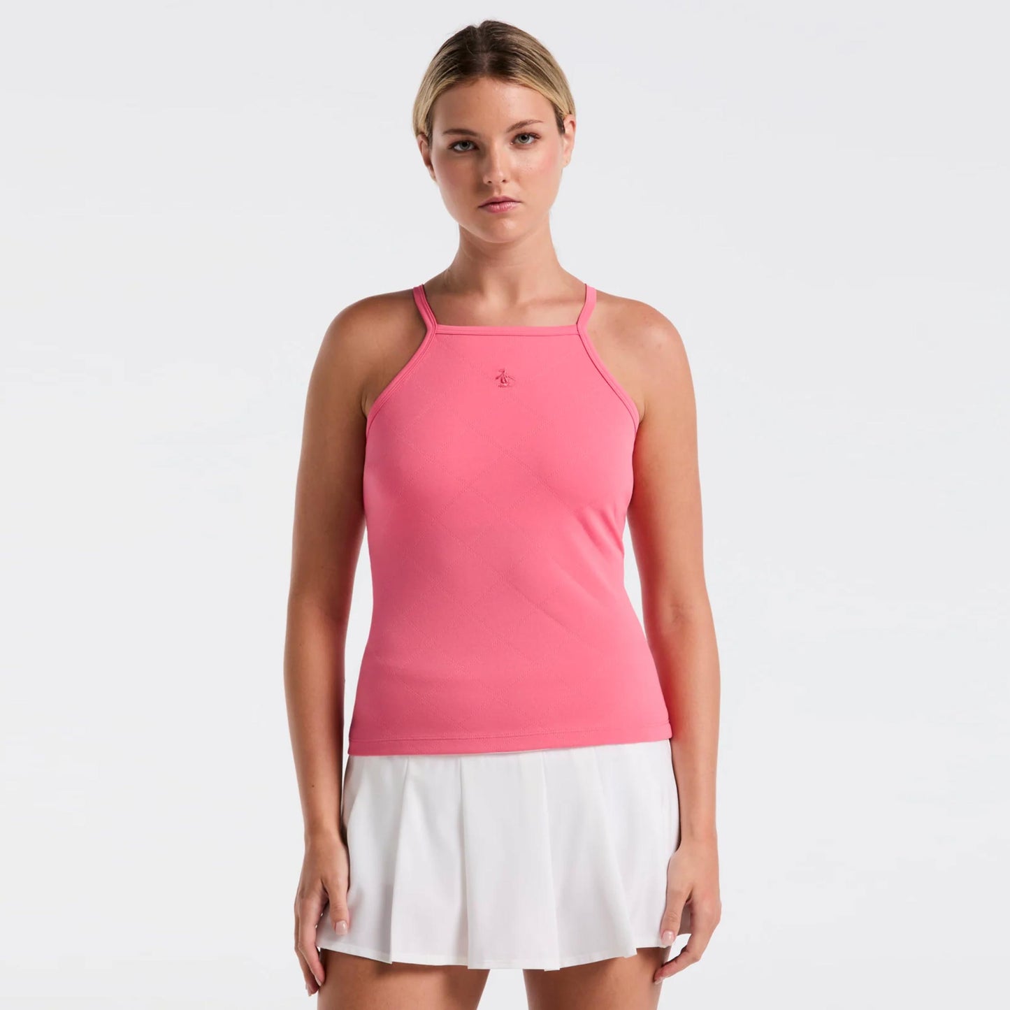 Original Penguin Grid Jacquard Tanktop Dames-Pink