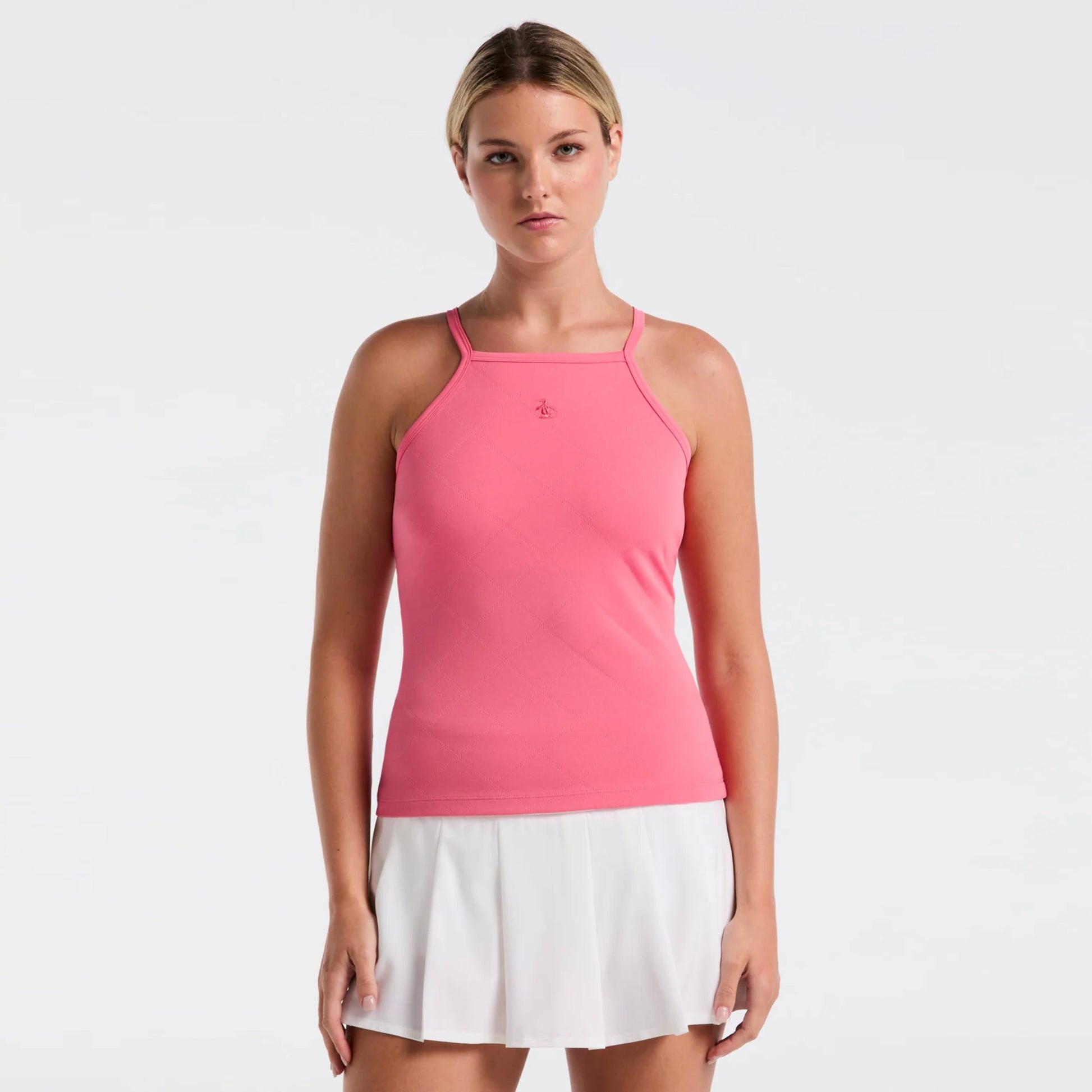 Original Penguin Grid Jacquard Tanktop Dames-Pink