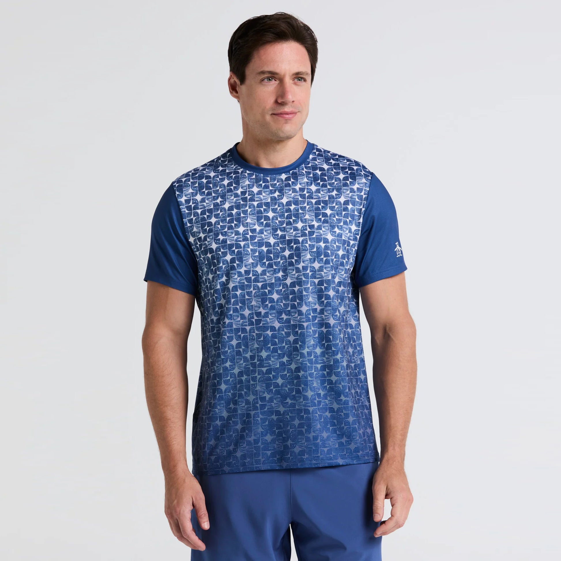 Original Penguin Performance Crew Block T-shirt Heren-Donkerblauw