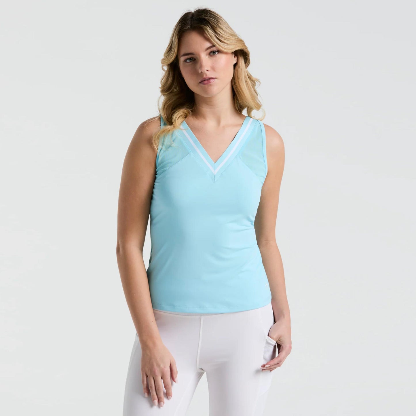 Original Penguin Colorblock Tanktop Dames-Lichtblauw
