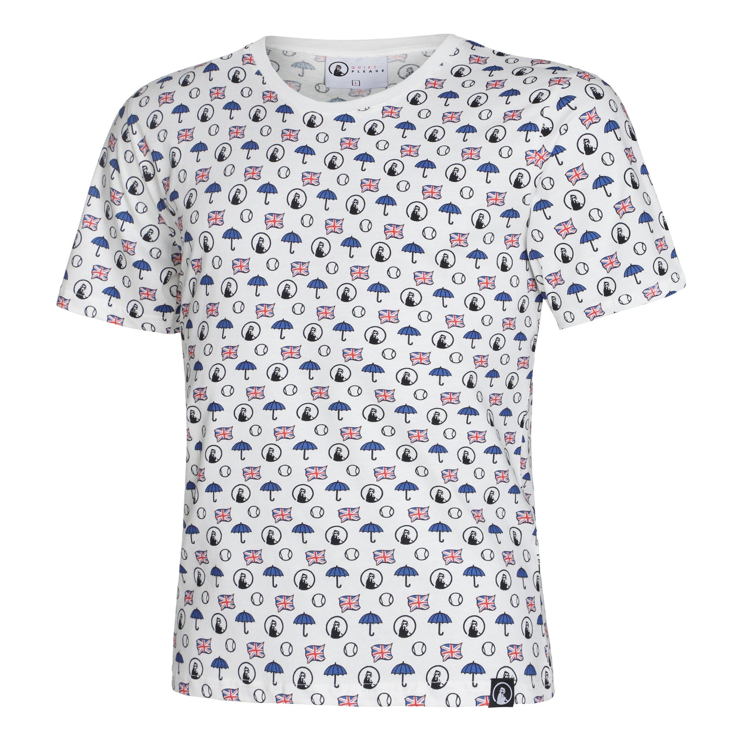 Quiet Please London Statement T-shirt Heren-Wit,Veelkleurig