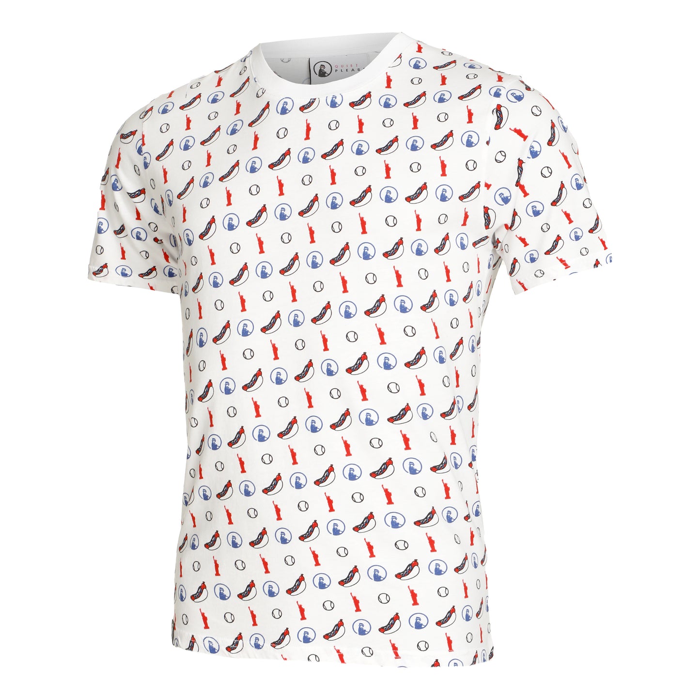 Quiet Please New York Statement T-shirt Heren - wit, veelkleurig