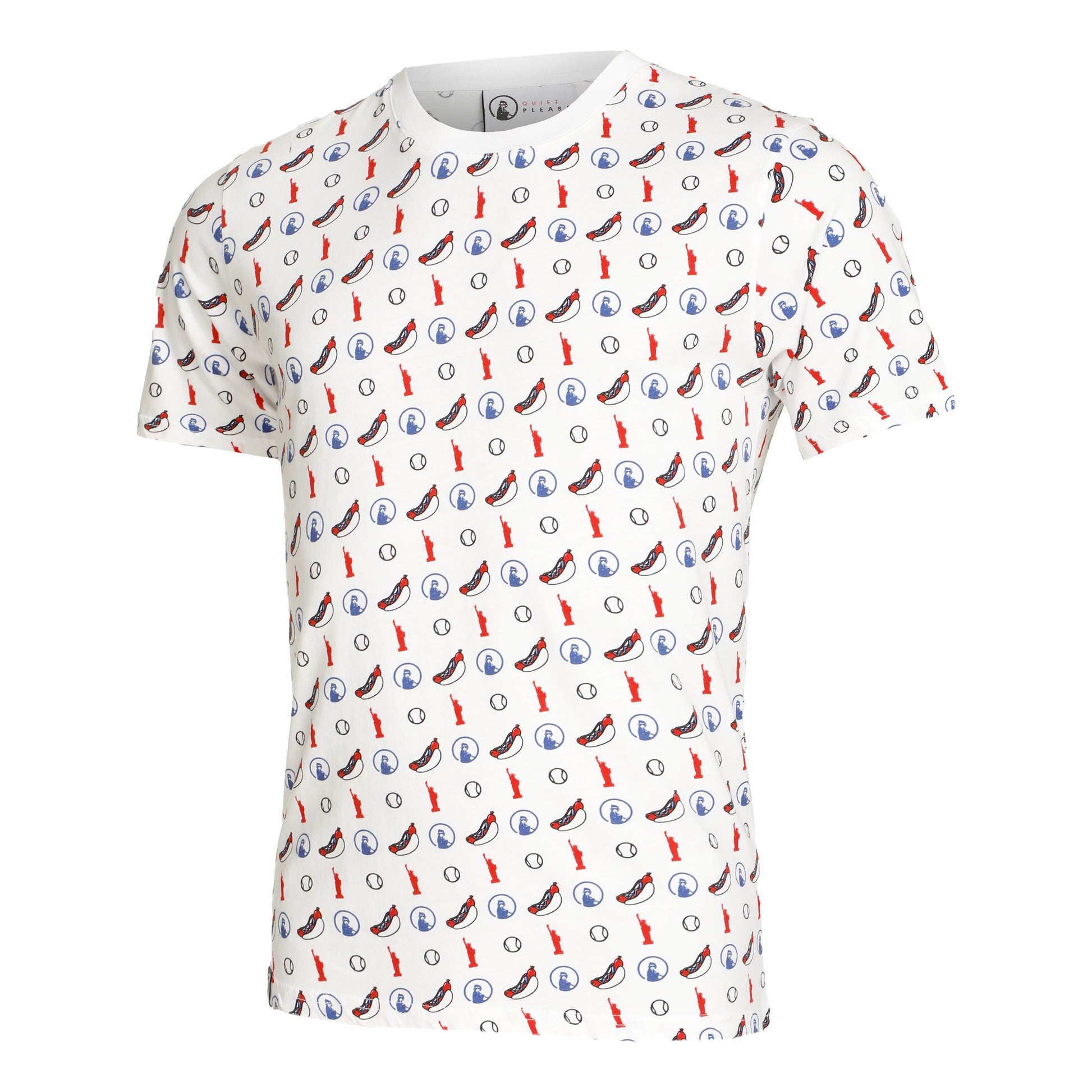 Quiet Please New York Statement T-shirt Heren - wit, veelkleurig