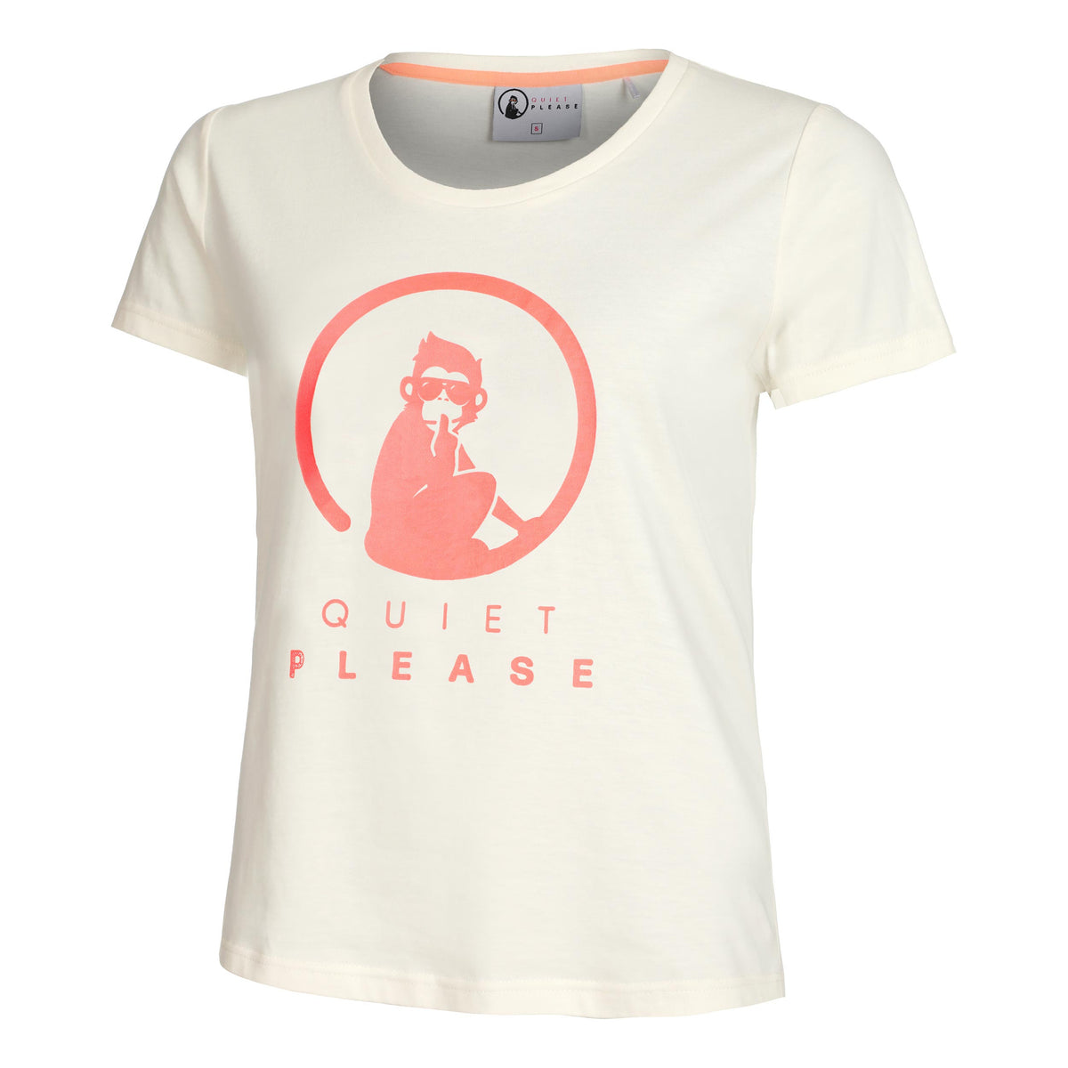 Quiet Please Baseline T-shirt Dames - wit, oud roze