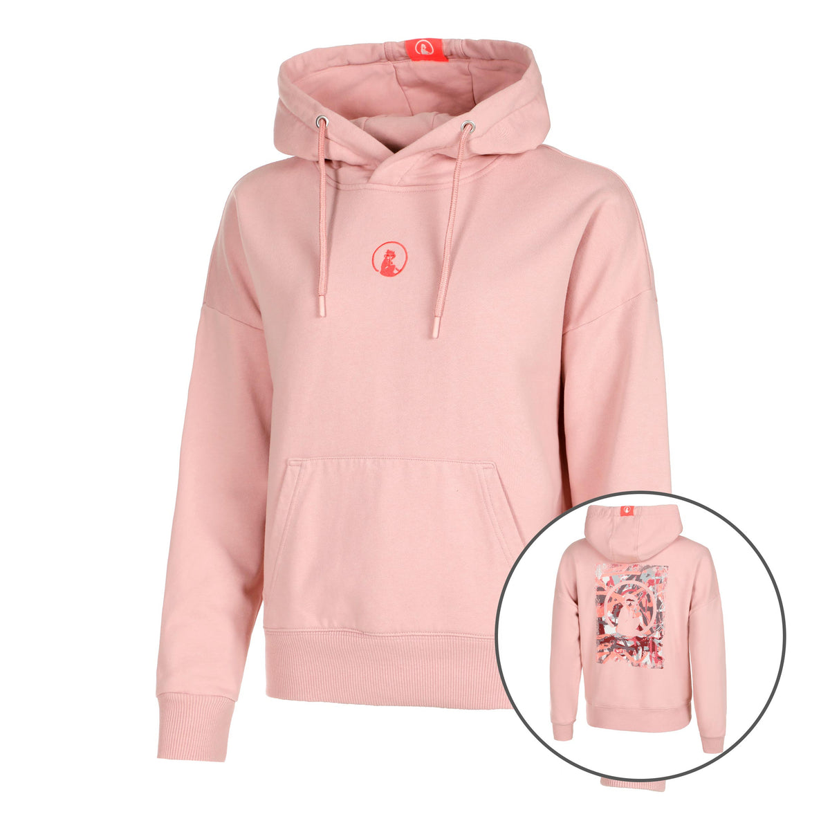 Quiet Please Sketchy Sweater met capuchon Dames - oud roze, rood
