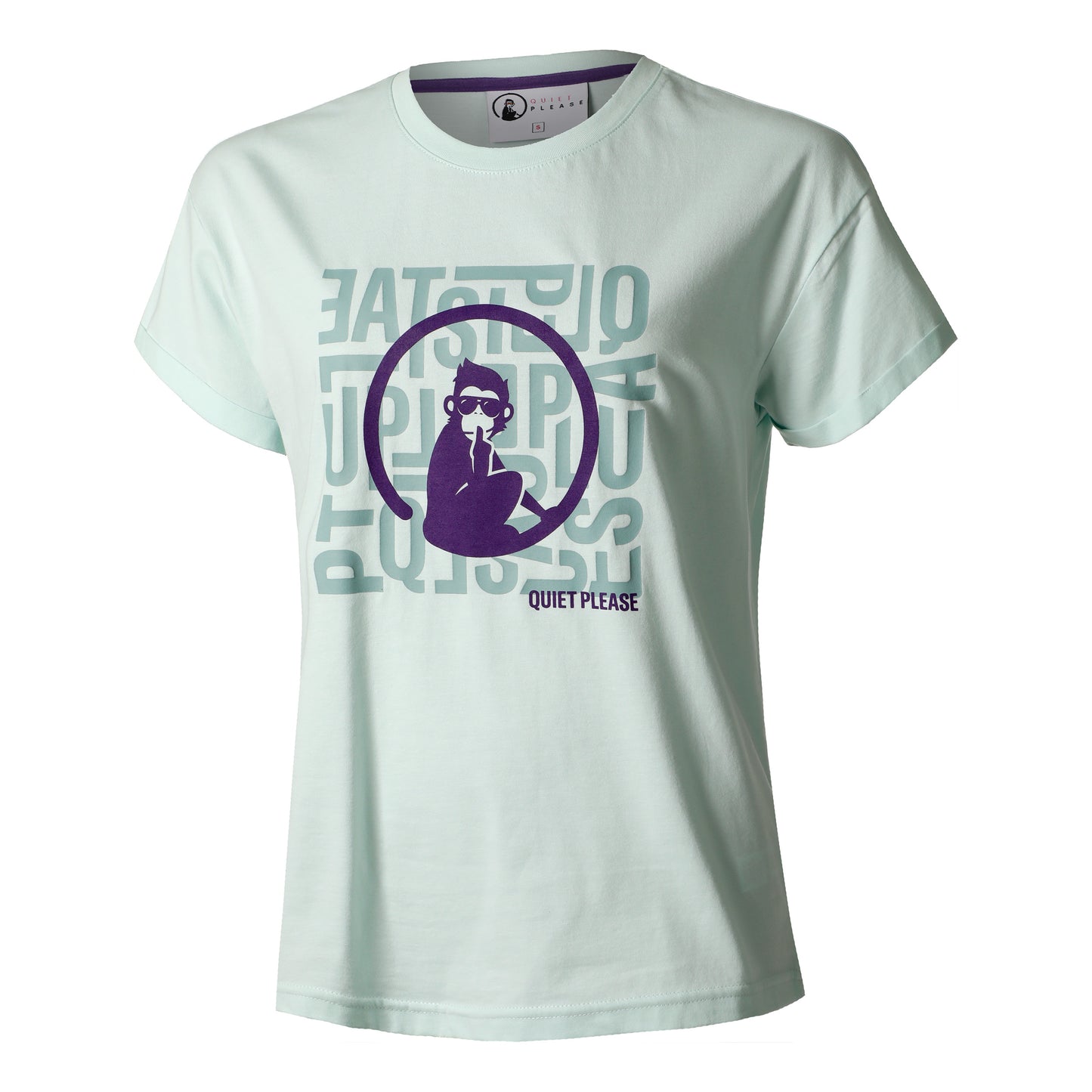 Quiet Please Word Salad T-shirt Dames - mint,