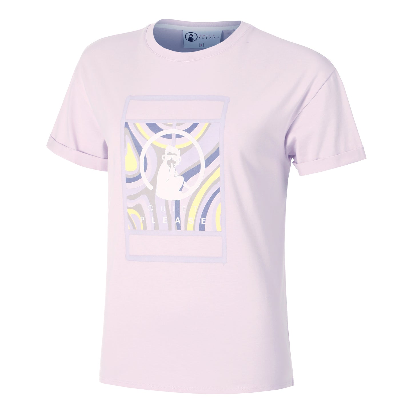 Quiet Please Mind Swirl Court T-shirt Dames-Mauve,Veelkleurig