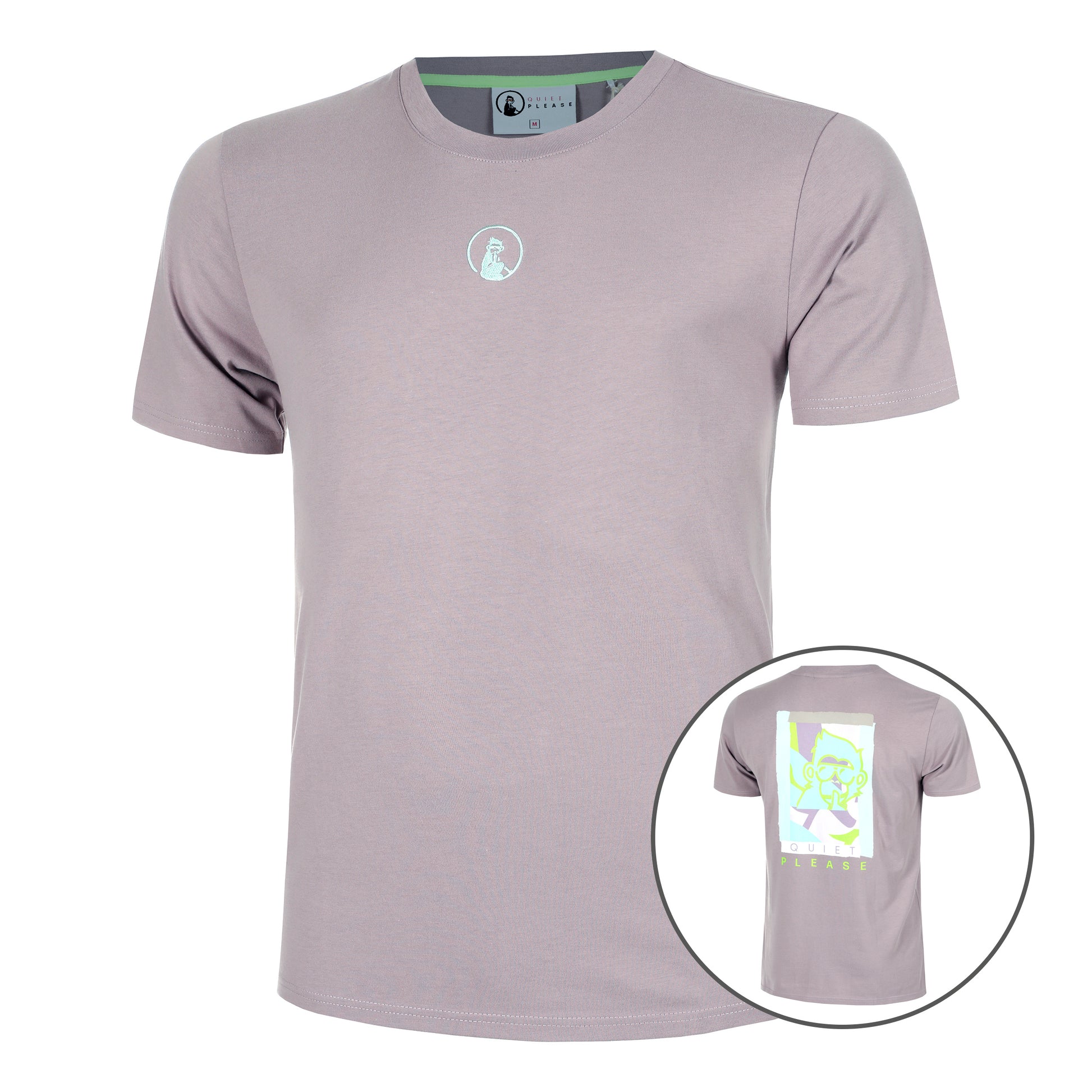 Quiet Please Mind Collage T-shirt Heren-Paars,Veelkleurig
