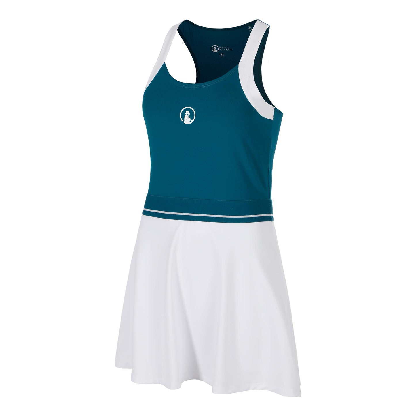 Quiet Please Create Volley Jurk Dames-Petrolblauw,Wit