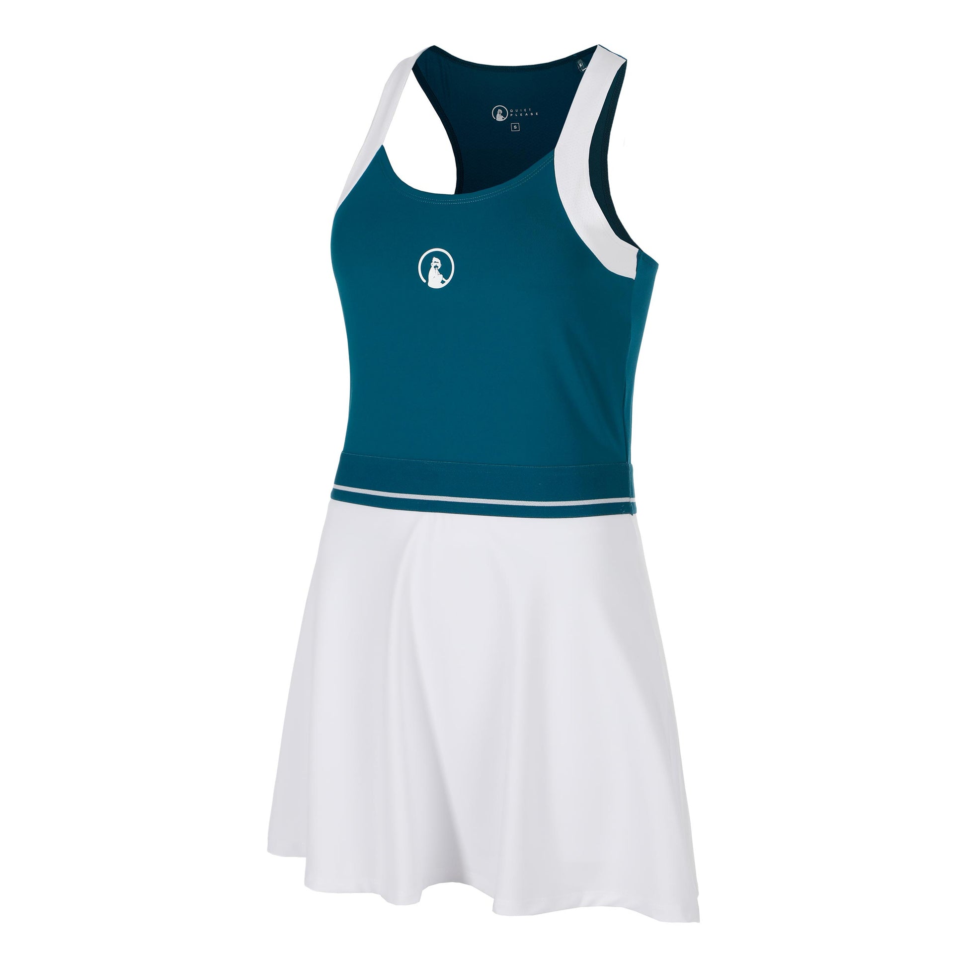 Quiet Please Create Volley Jurk Dames-Petrolblauw,Wit