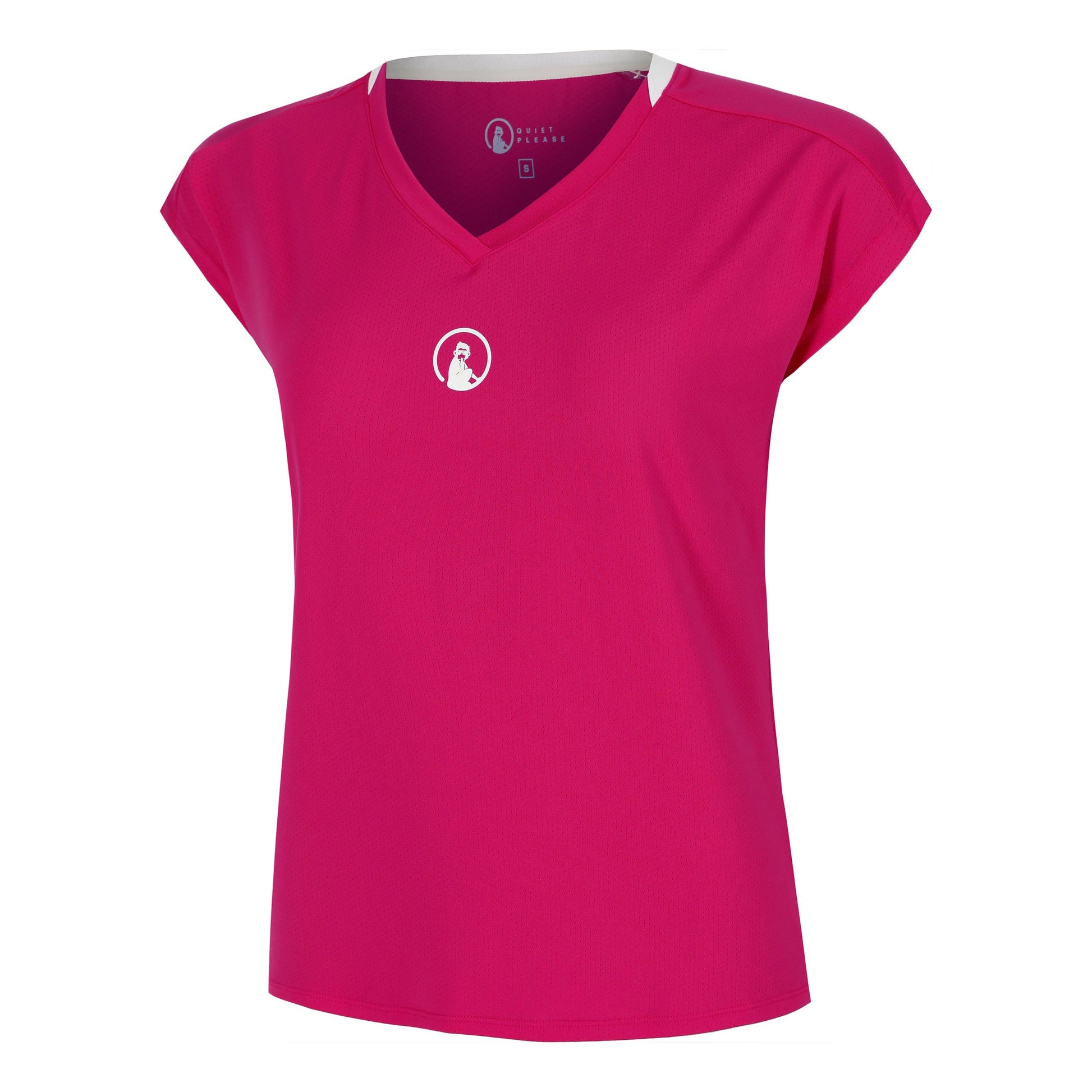 Quiet Please Create Volley T-shirt Dames-Pink,Wit