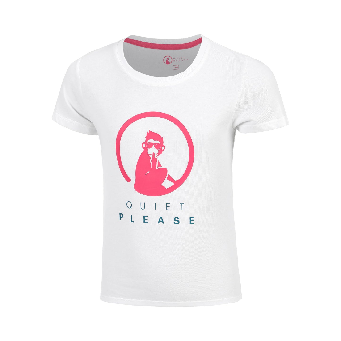 Quiet Please Create Baseline Logo T-shirt Meisjes-Wit,Pink