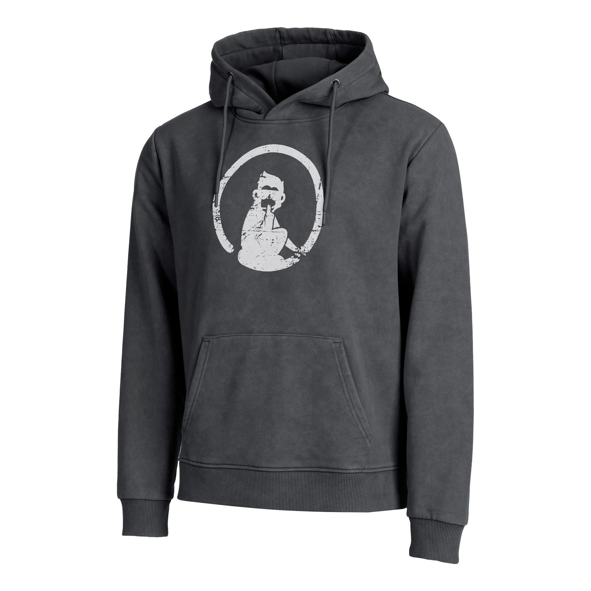 Quiet Please Endlessly Washed Out Loose Fit Sweater Met Capuchon Heren-Antraciet,Wit