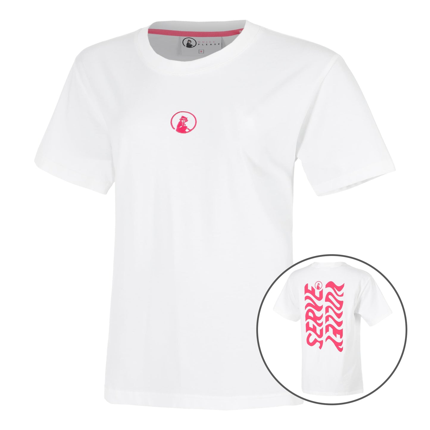Quiet Please Create Wavy Boyfriend T-shirt Dames-Wit,Pink