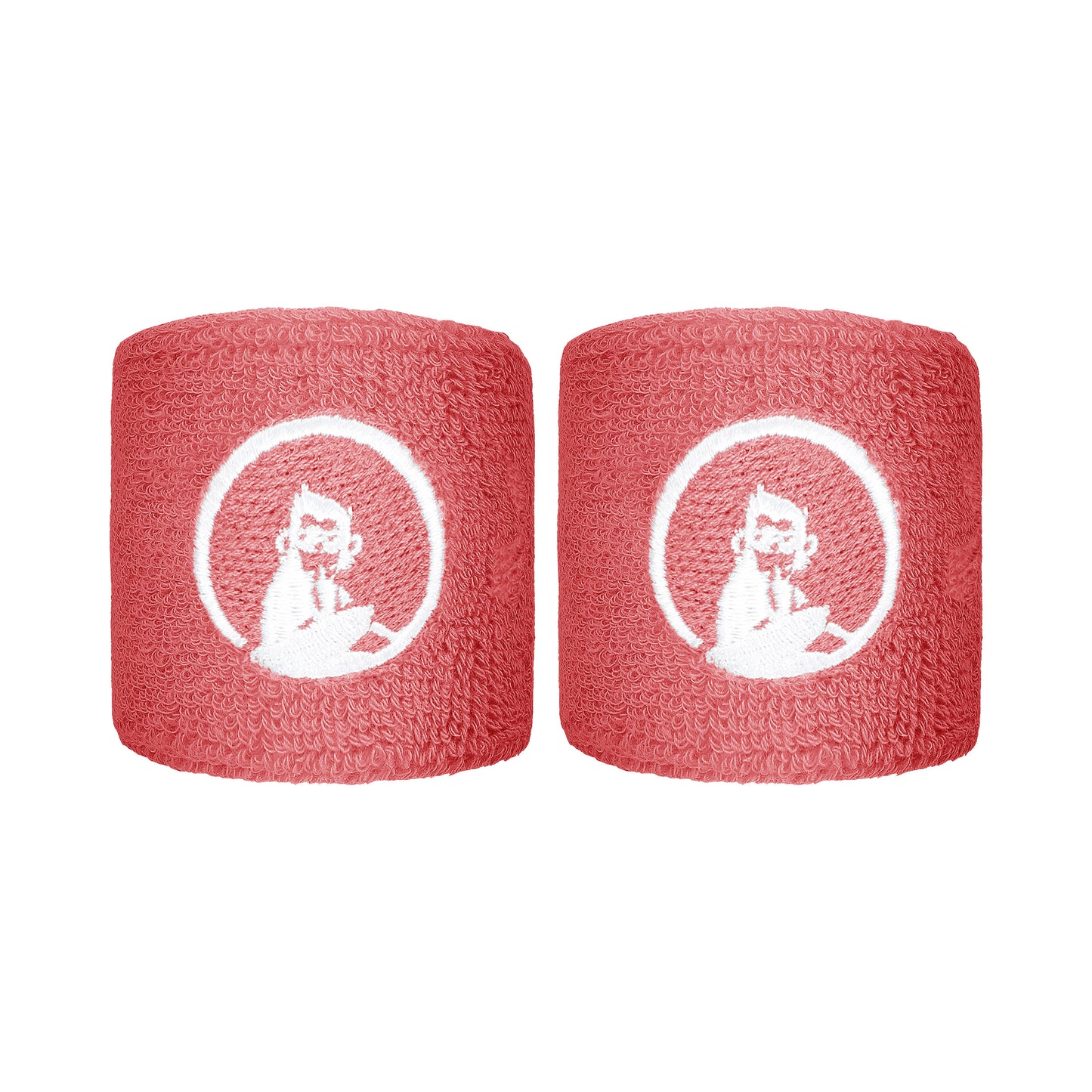 Quiet Please Zweetband Verpakking 2 stuks kort - koraal, wit