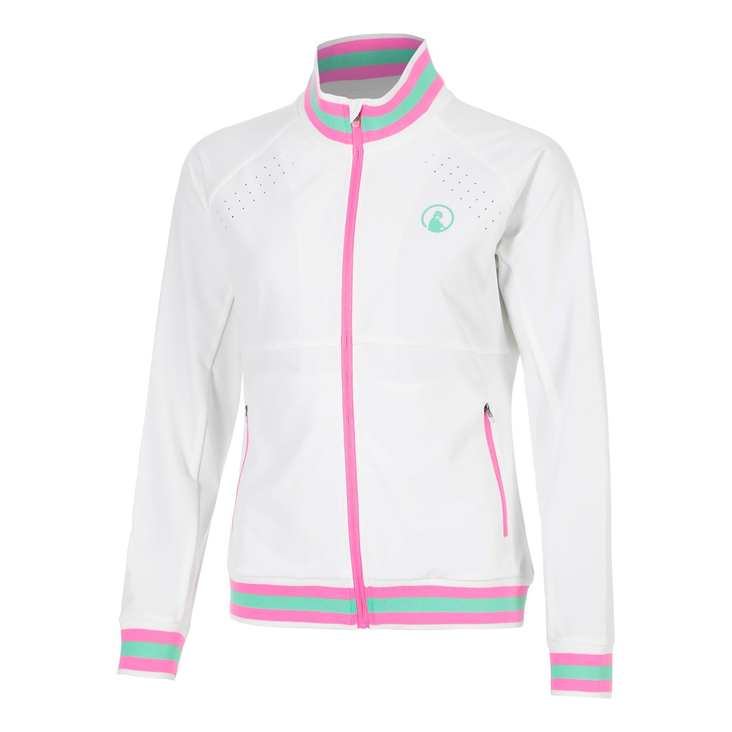 Quiet Please Joy Tipping Trainingsjack Dames - wit, groen