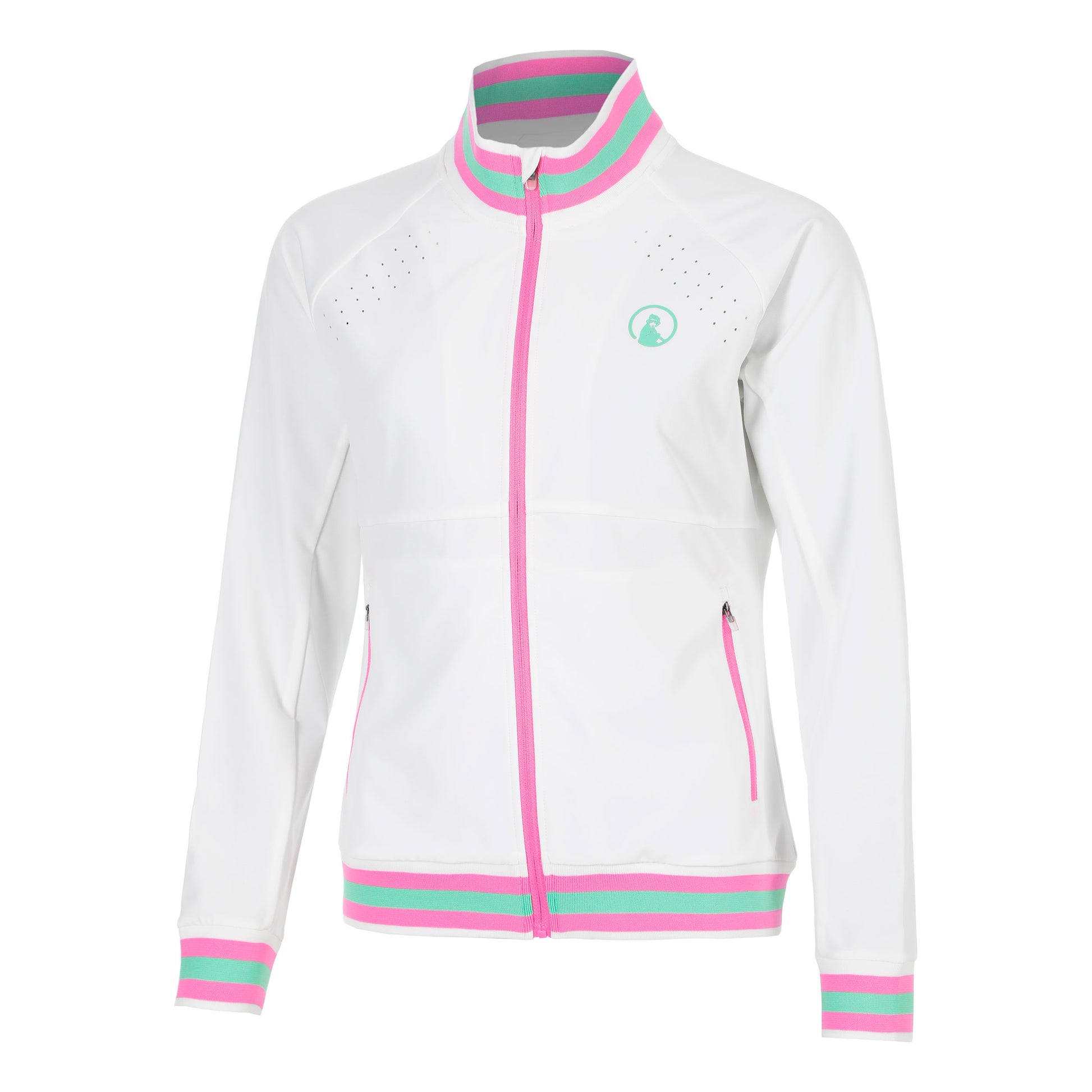 Quiet Please Joy Tipping Trainingsjack Dames - wit, groen